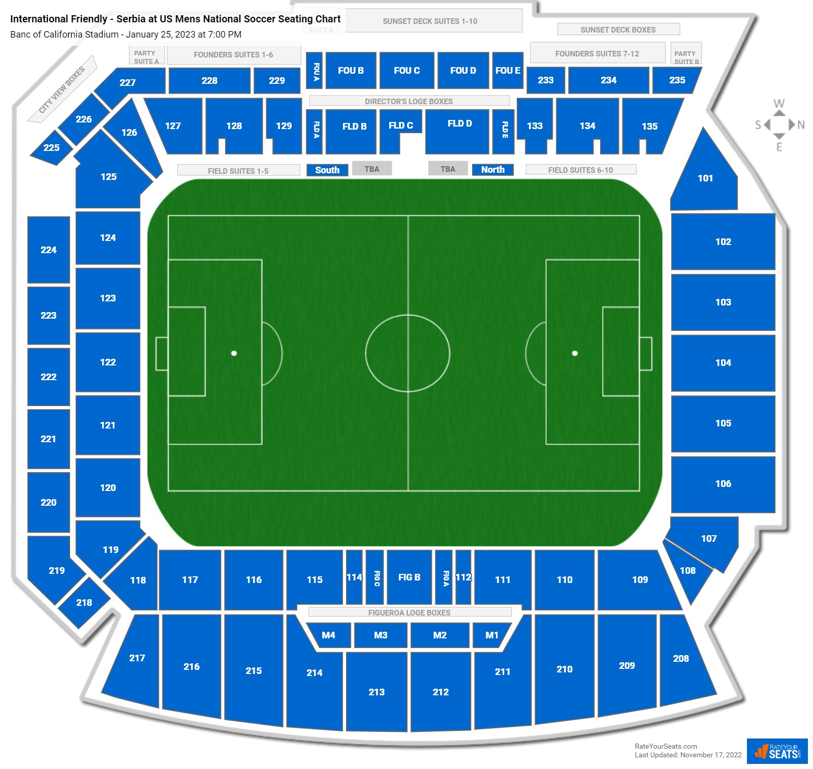 International Friendly - Serbia at US Mens National Soccer seating chart Banc of California Stadium