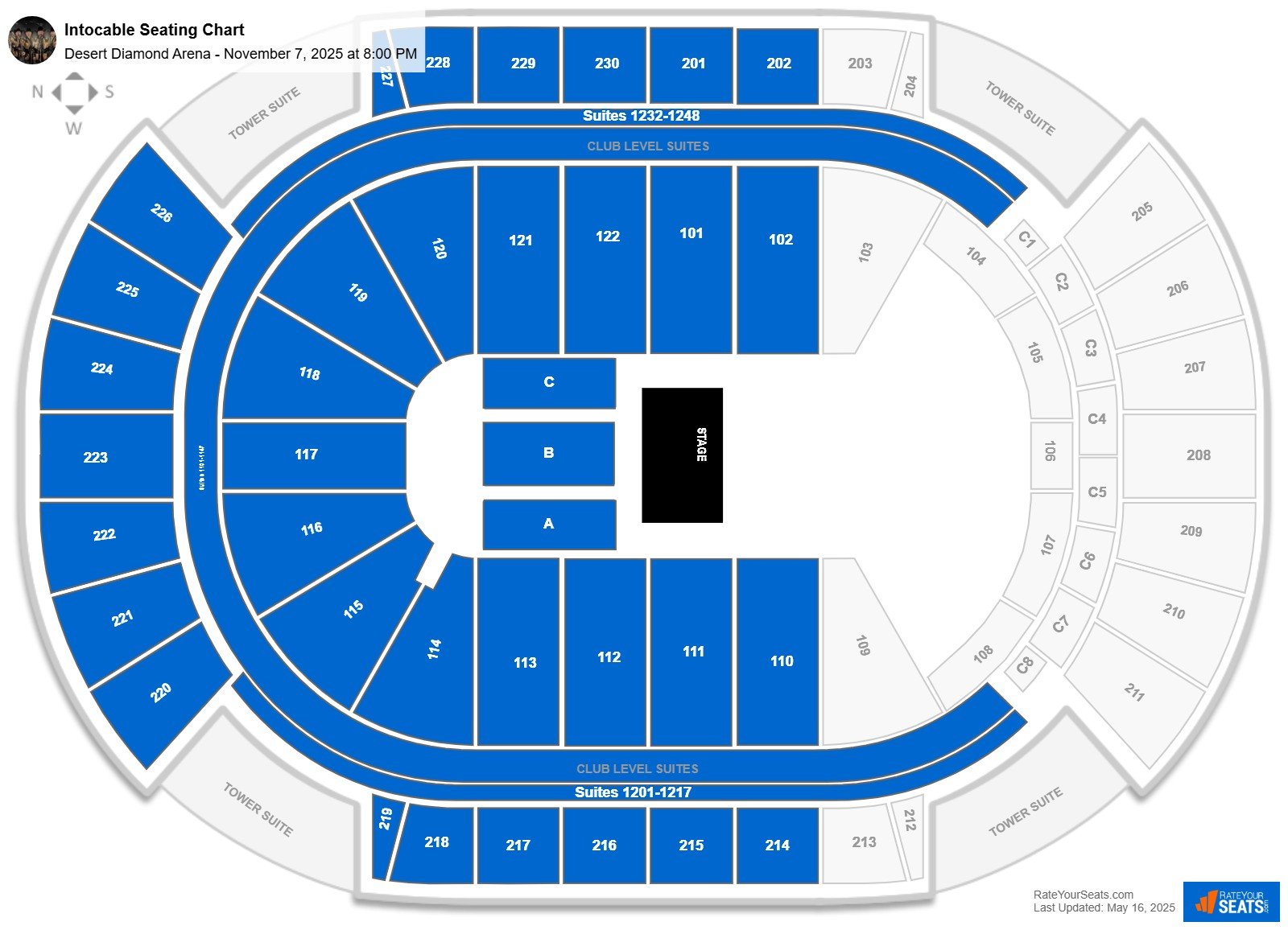 Intocable seating chart Desert Diamond Arena