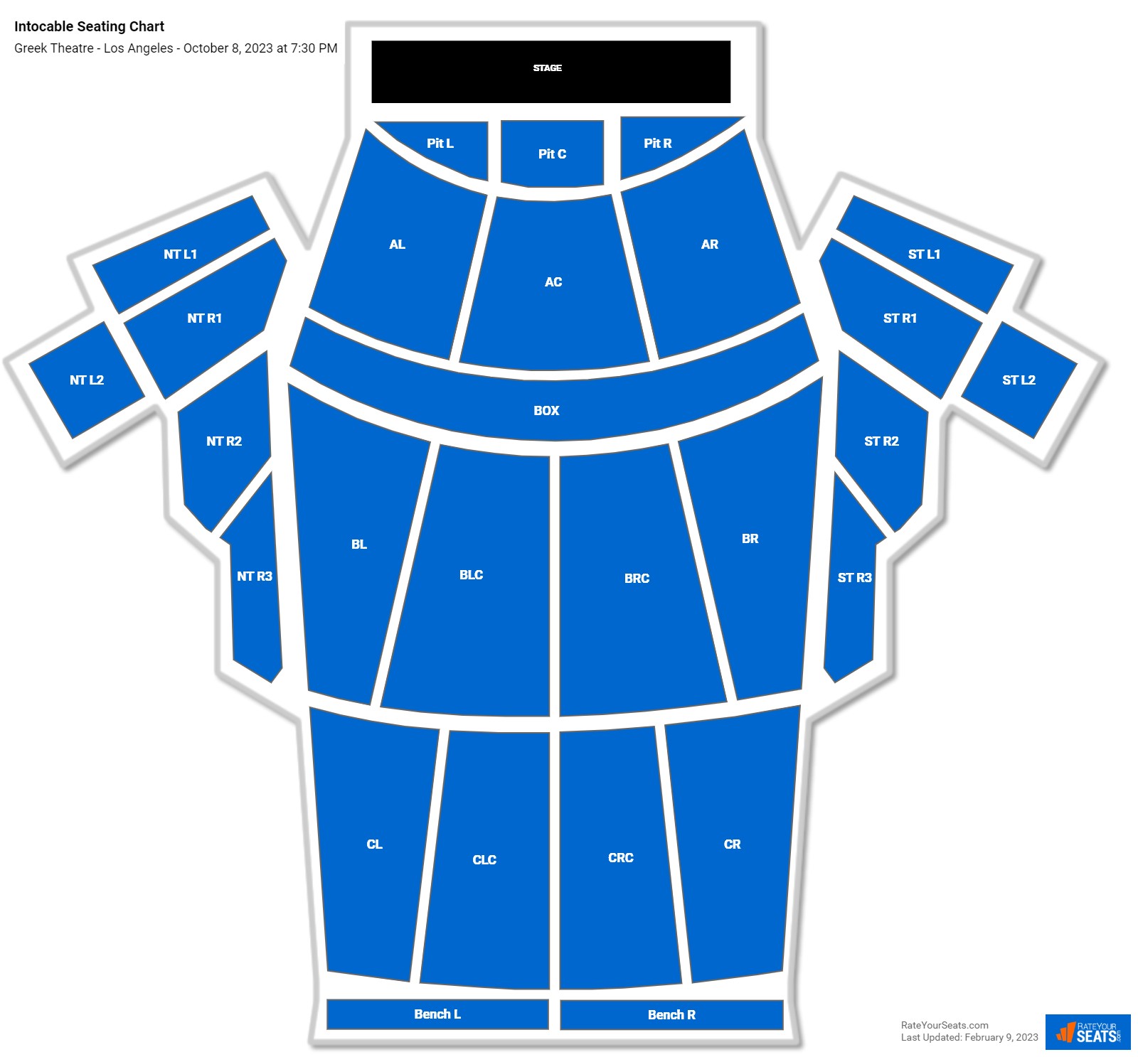Intocable seating chart Greek Theatre - Los Angeles
