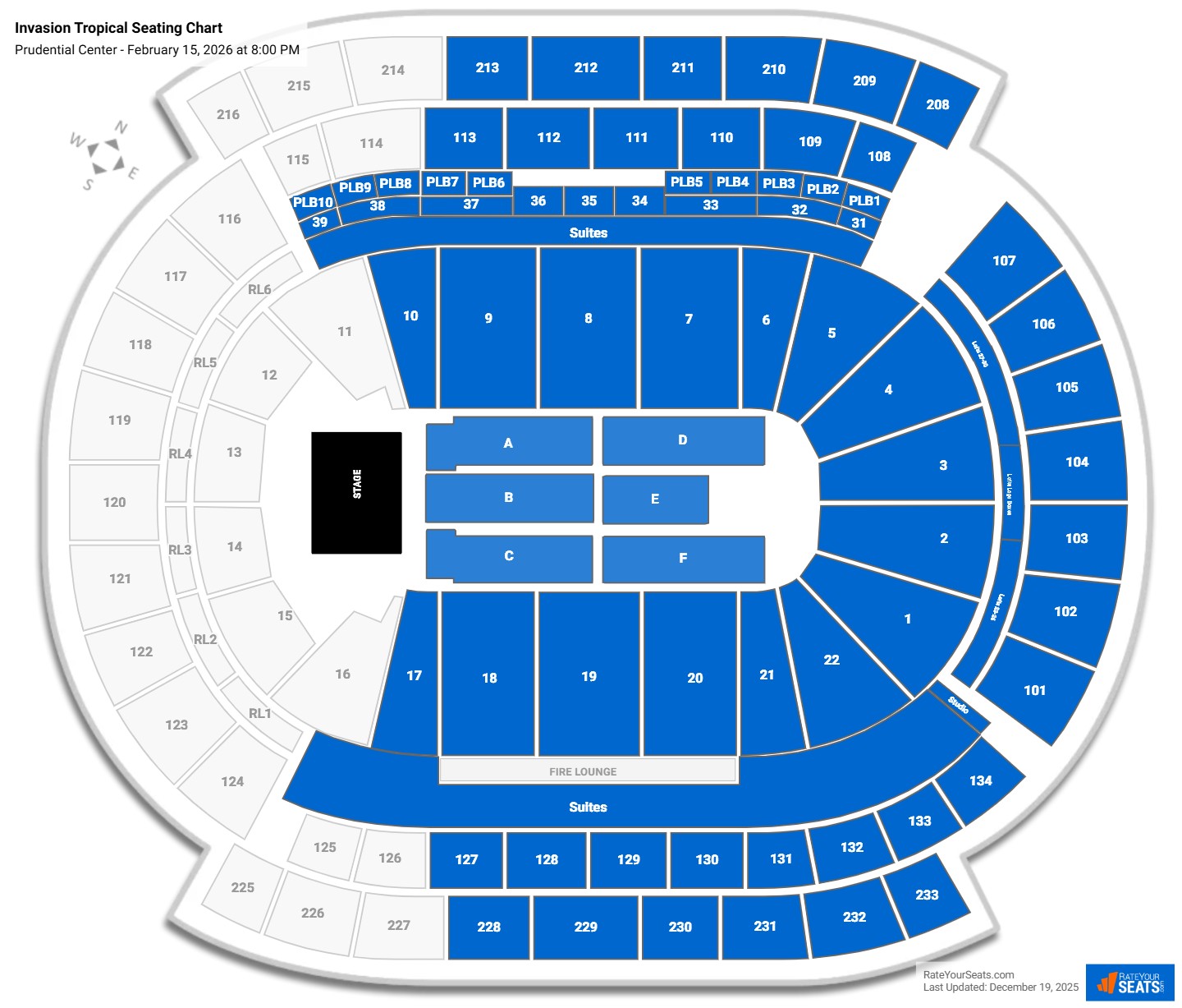 Invasion Tropical seating chart Prudential Center