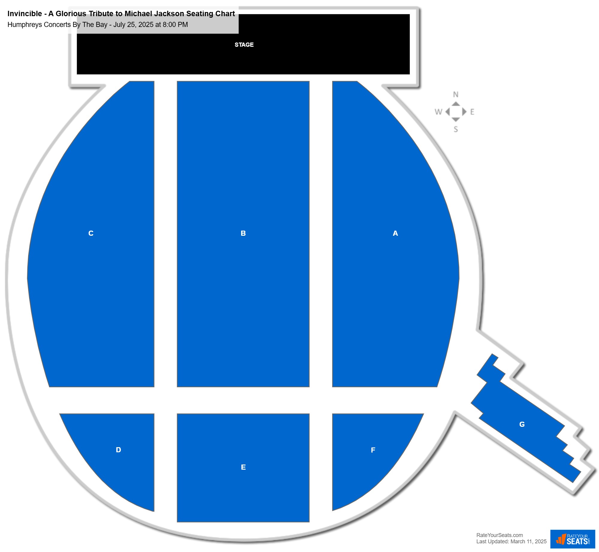 Invincible - A Glorious Tribute to Michael Jackson seating chart Humphreys Concerts By The Bay