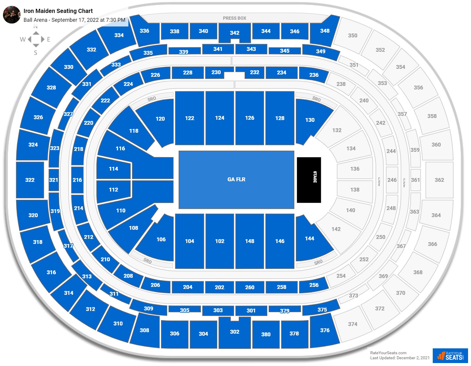 Iron Maiden seating chart Ball Arena