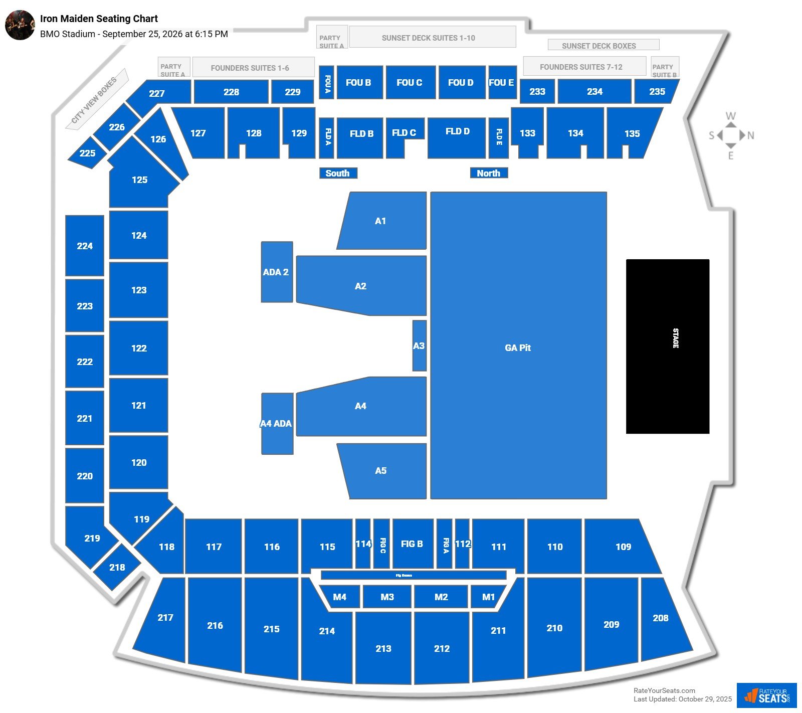 Iron Maiden seating chart BMO Stadium
