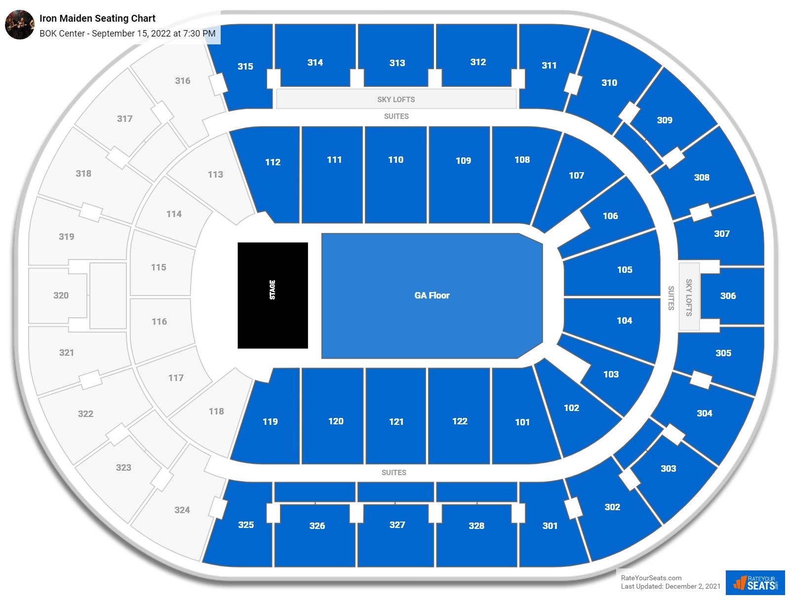 Iron Maiden seating chart BOK Center