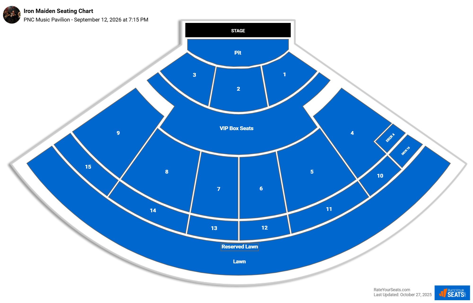 Iron Maiden seating chart PNC Music Pavilion