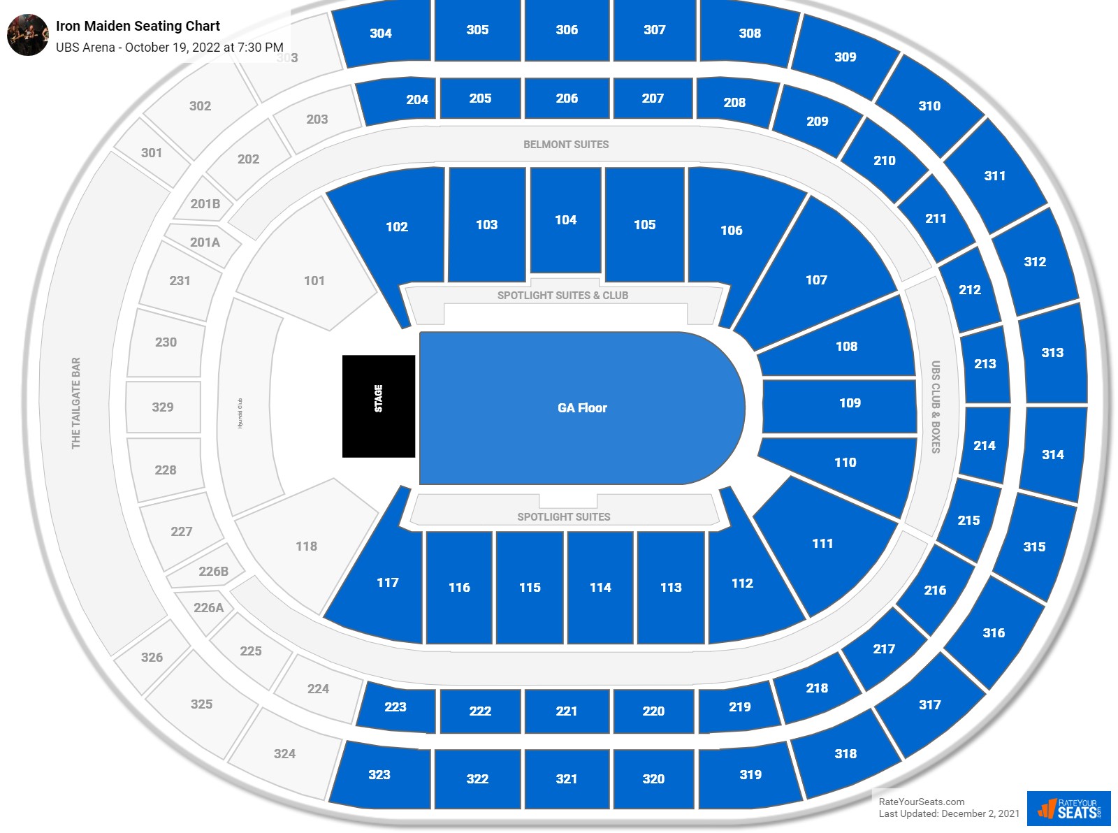 Iron Maiden seating chart UBS Arena