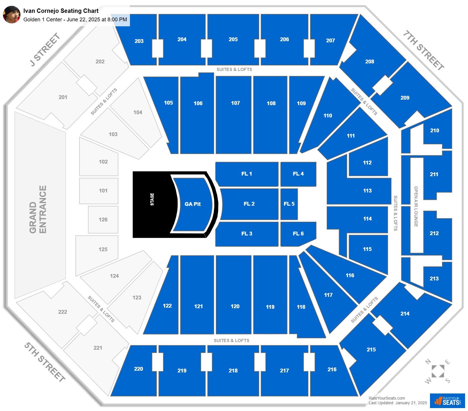 Ivan Cornejo seating chart Golden 1 Center