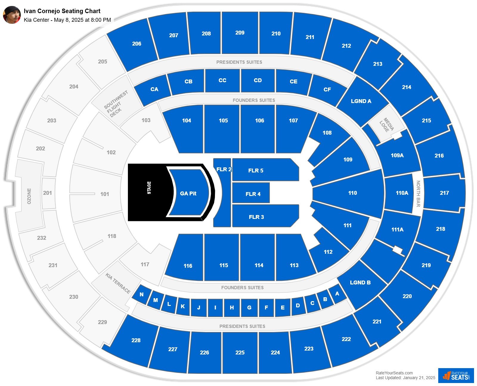Ivan Cornejo seating chart Kia Center