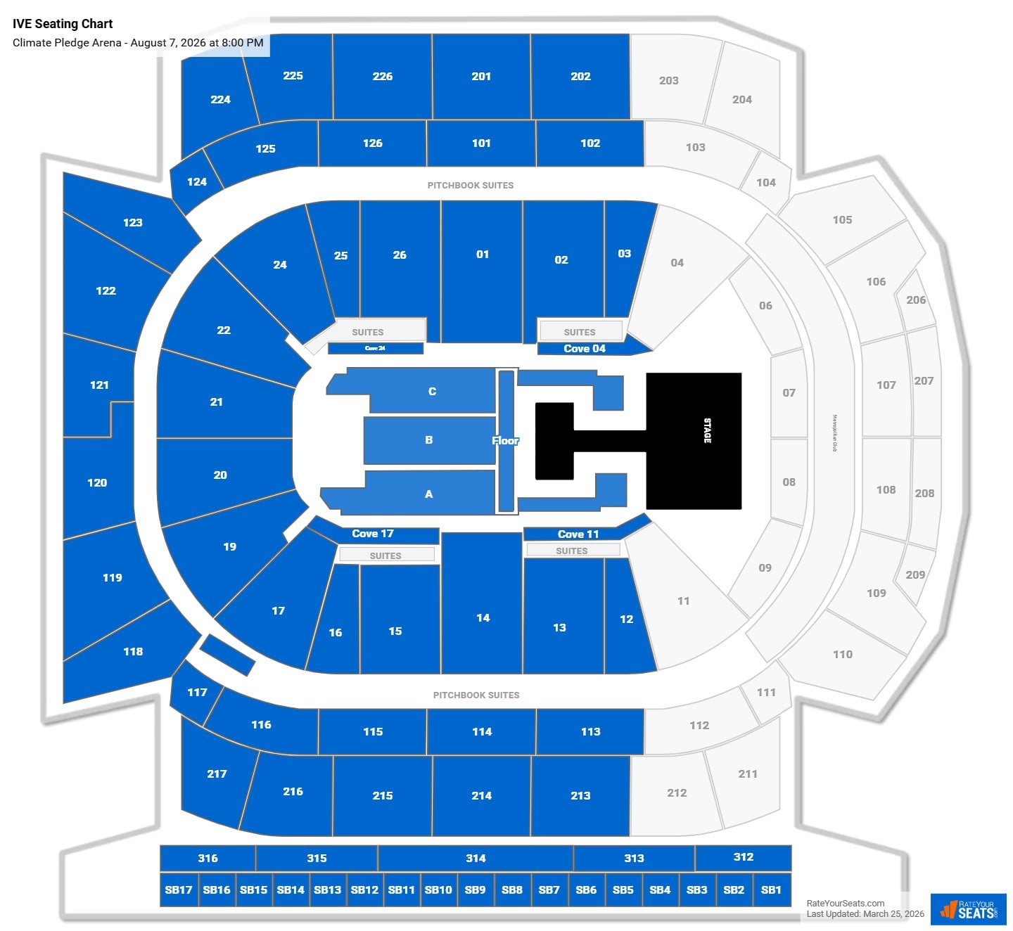 IVE seating chart Climate Pledge Arena