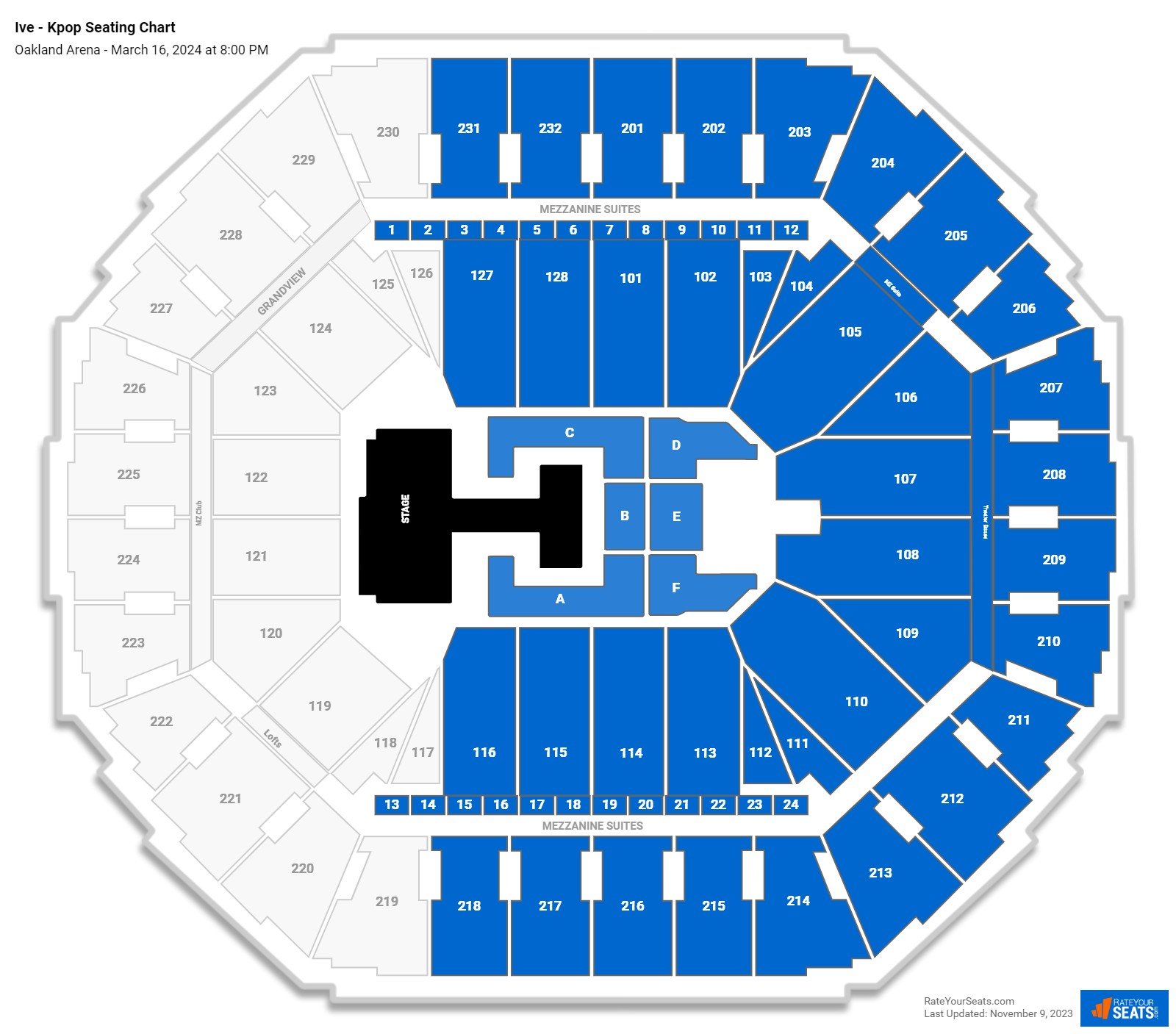 Ive - Kpop seating chart Oakland Arena