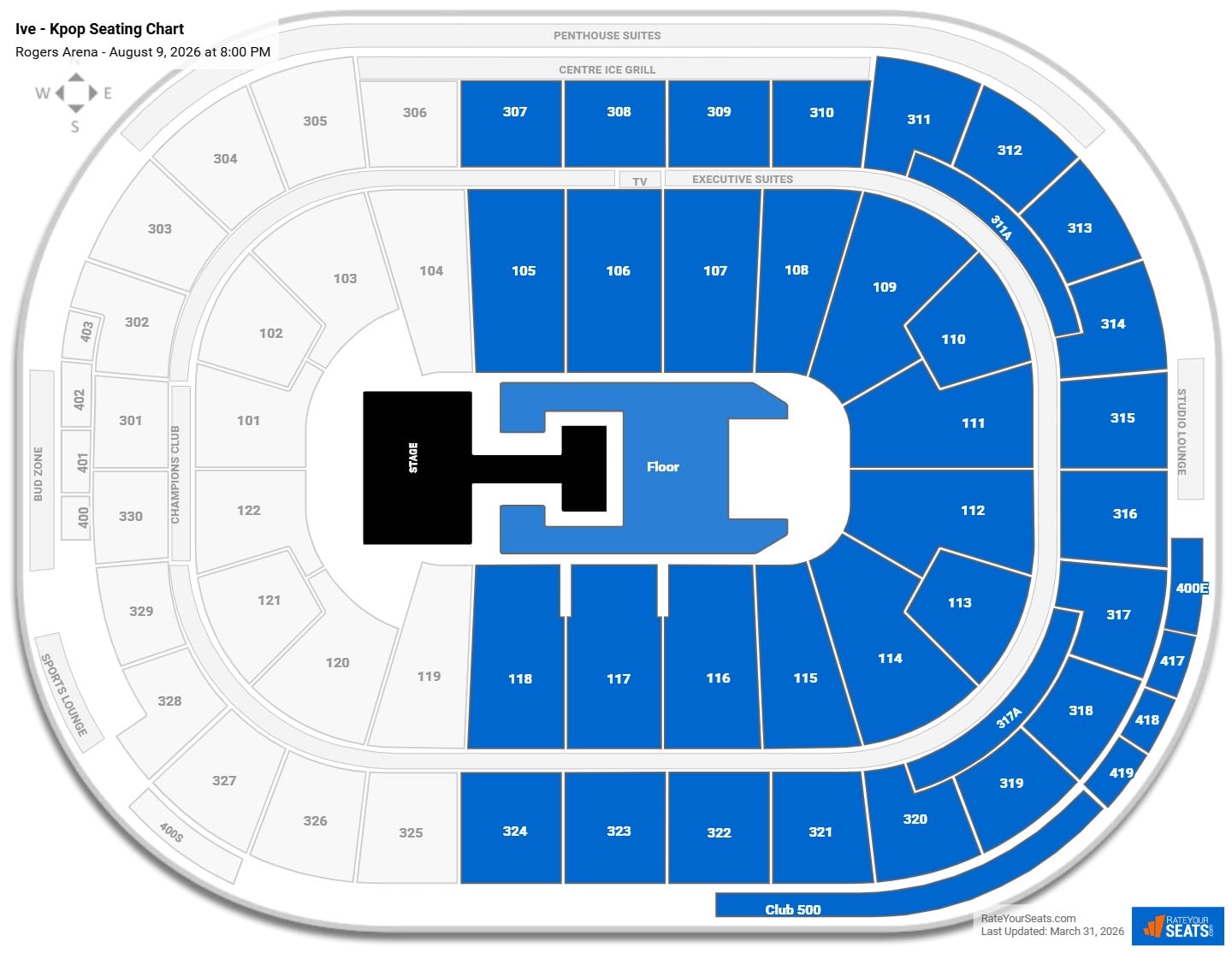 Ive - Kpop seating chart Rogers Arena