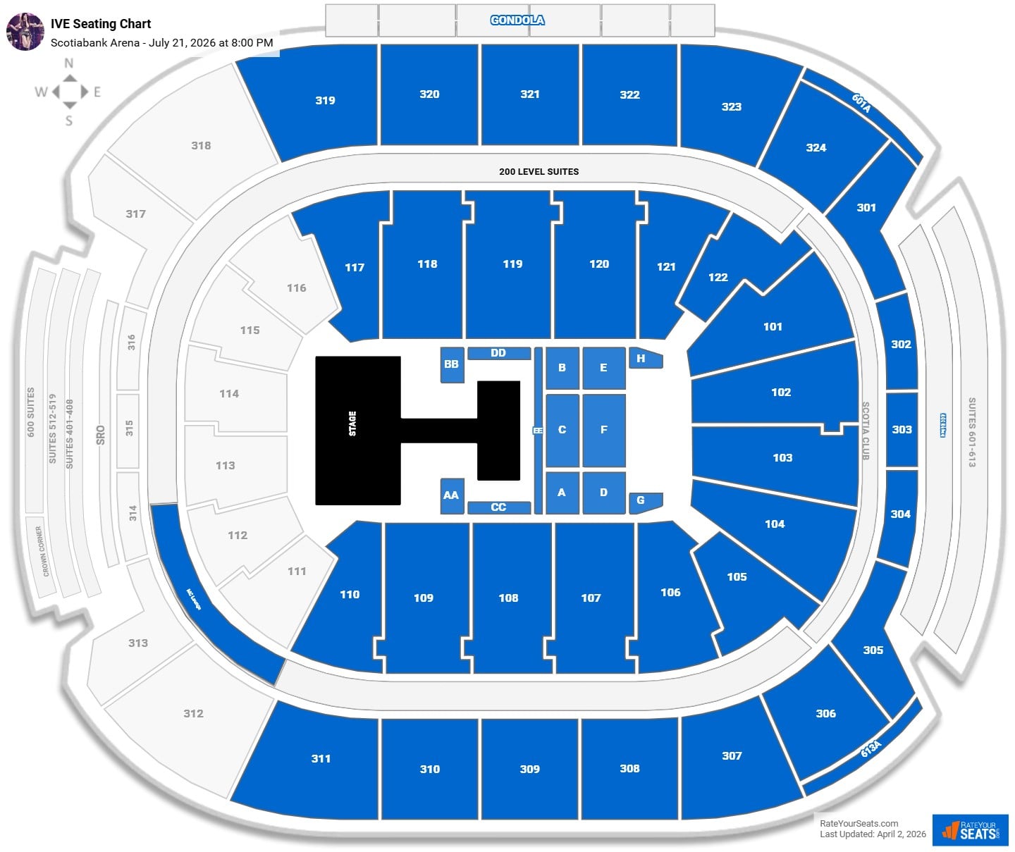 IVE seating chart Scotiabank Arena