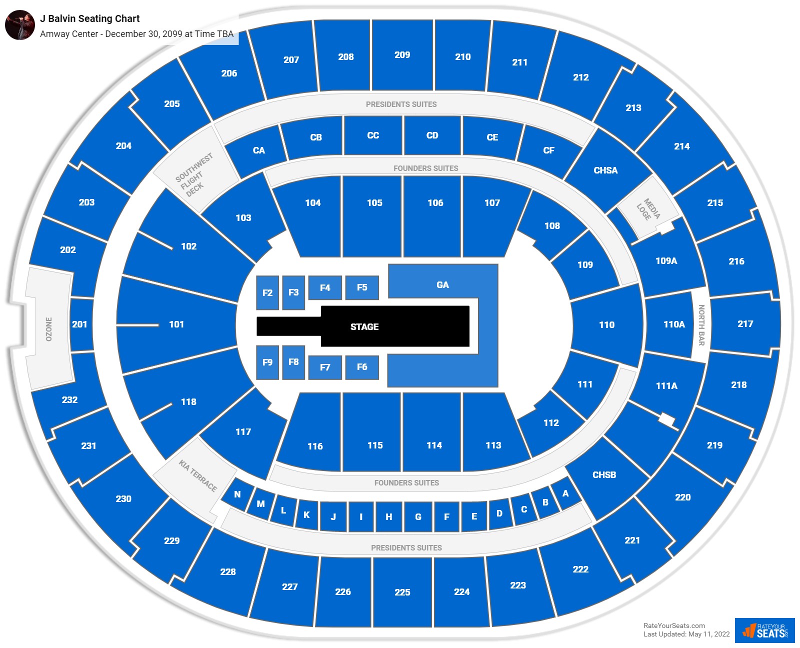 J Balvin seating chart Amway Center