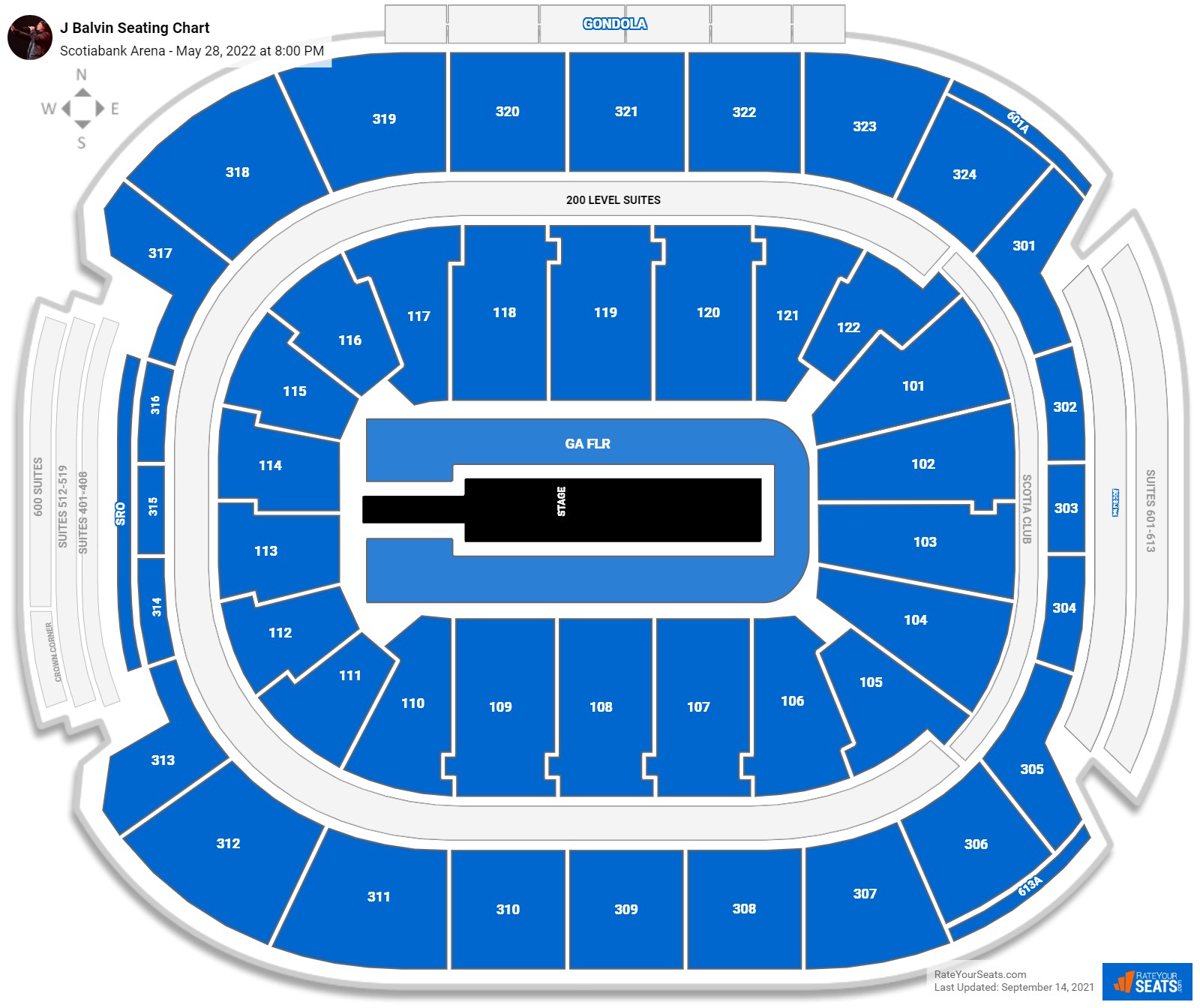 J Balvin seating chart Scotiabank Arena