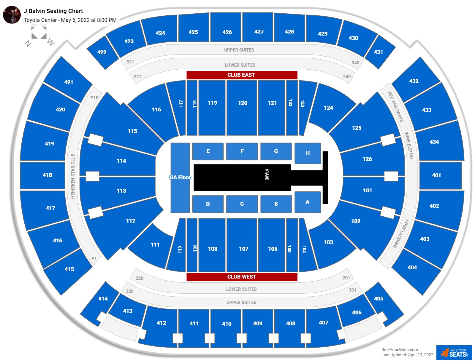 J Balvin seating chart Toyota Center