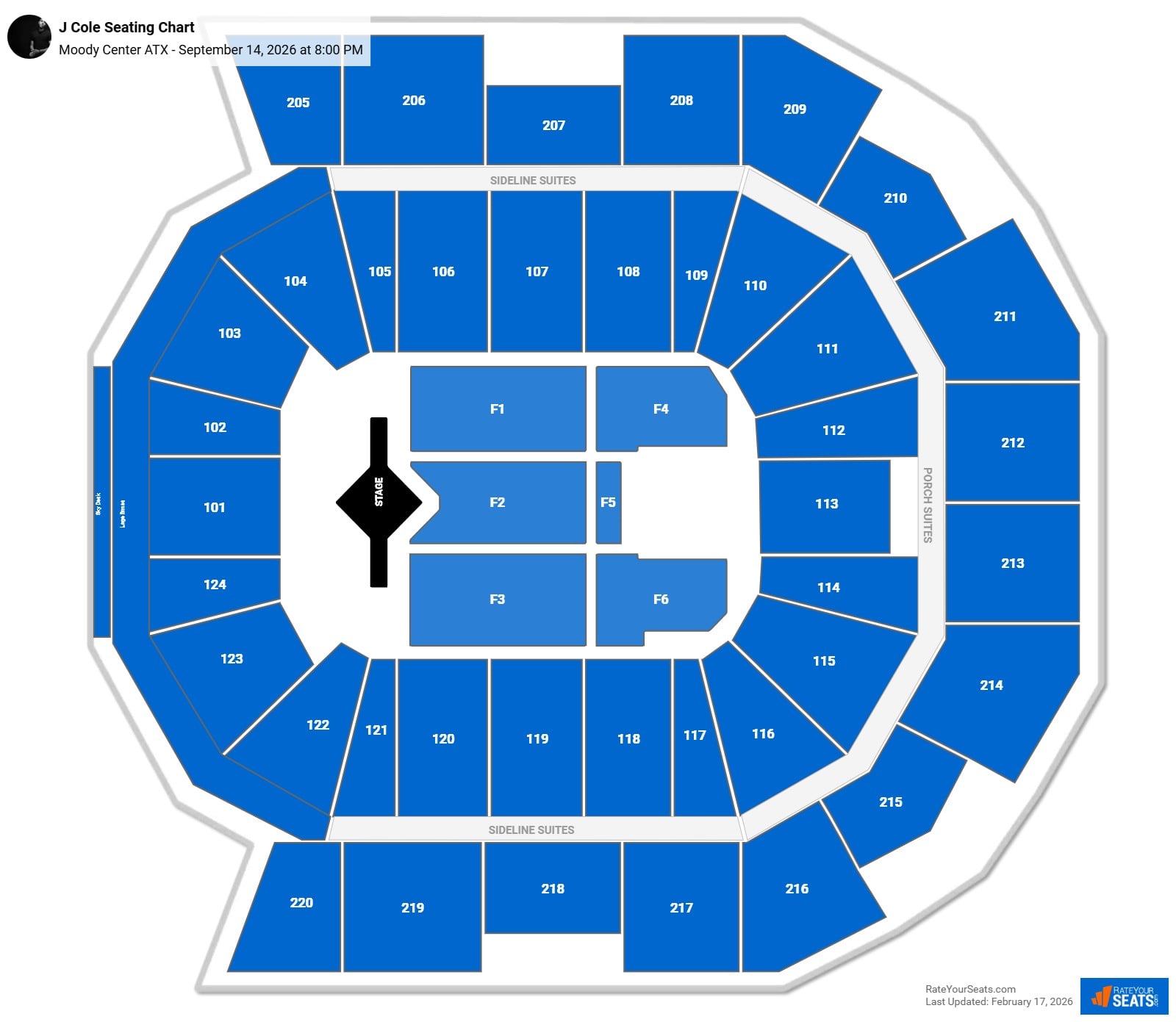 J Cole seating chart Moody Center ATX