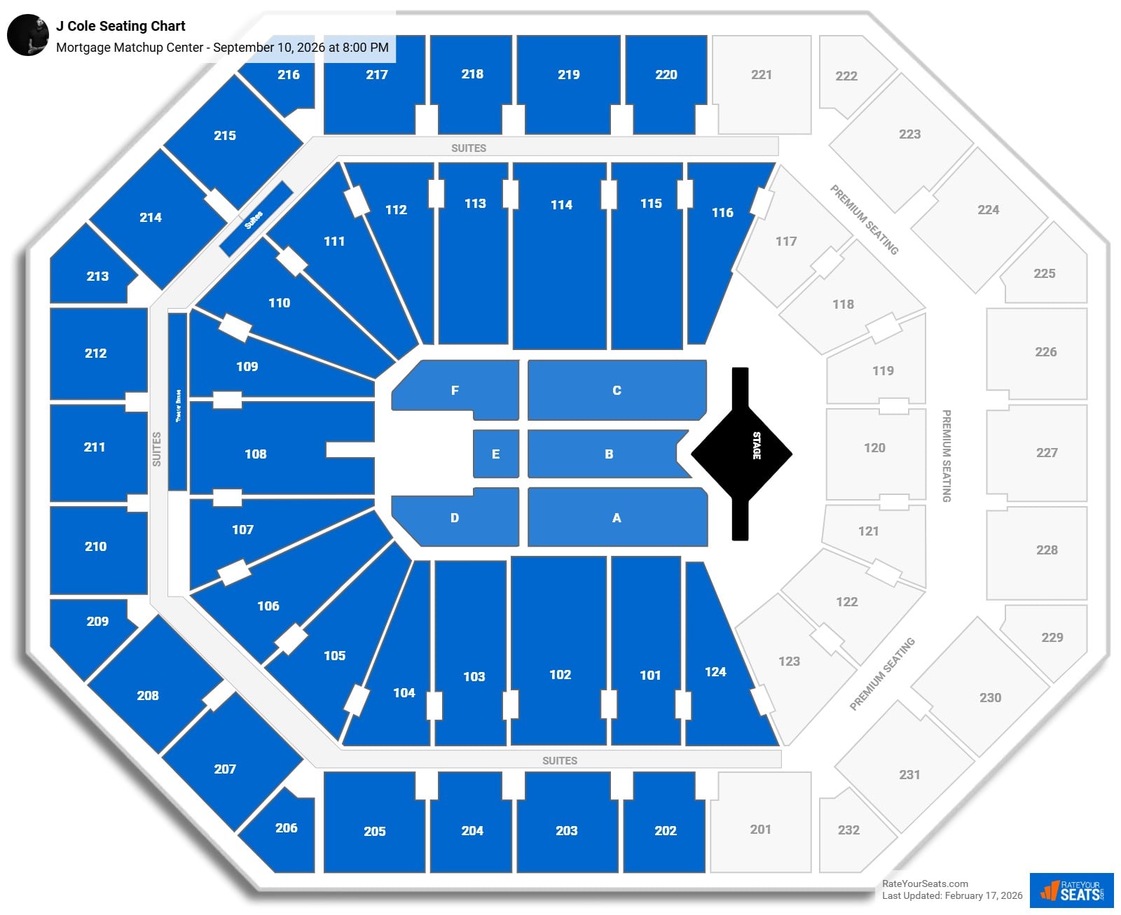 J Cole seating chart Mortgage Matchup Center