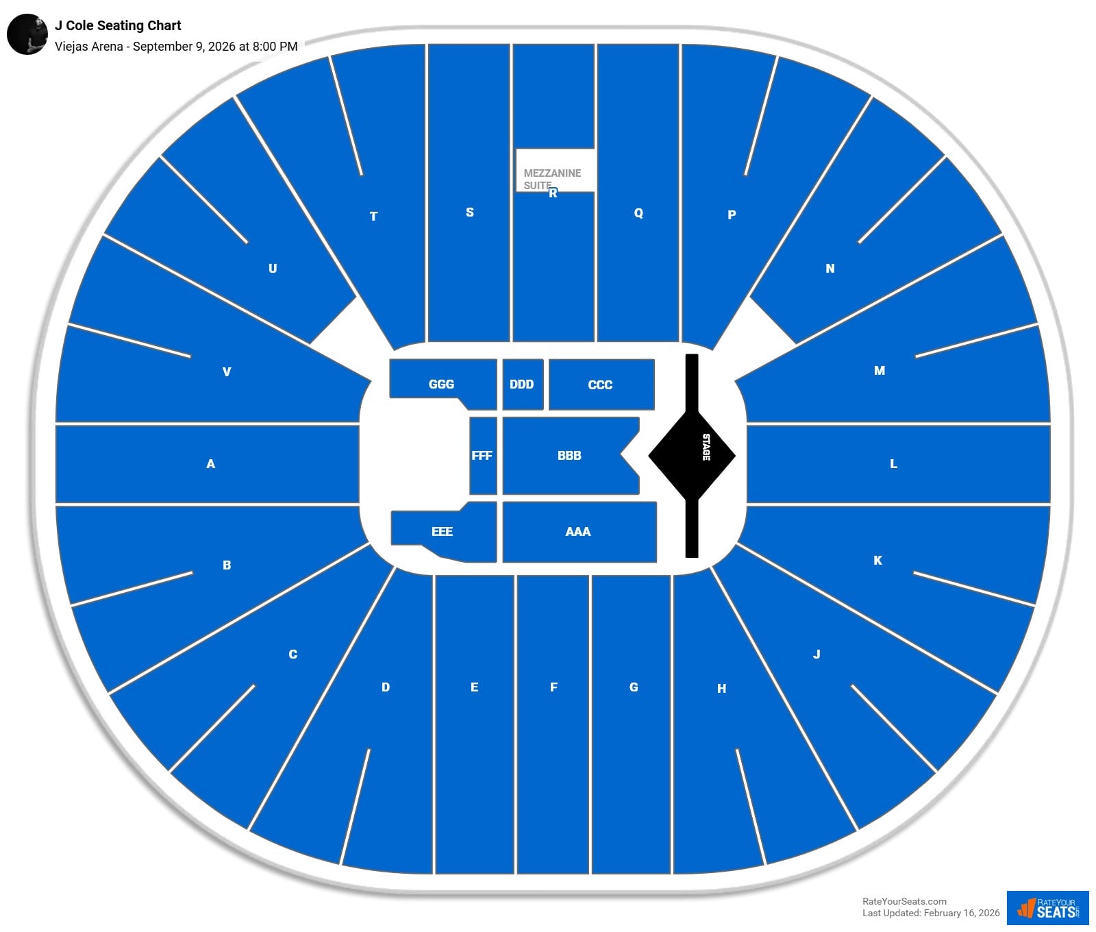 J Cole seating chart Viejas Arena
