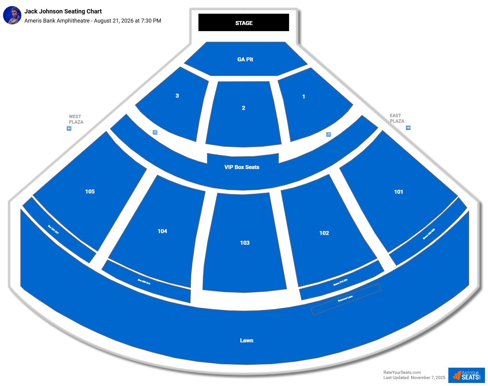 Jack Johnson seating chart Ameris Bank Amphitheatre