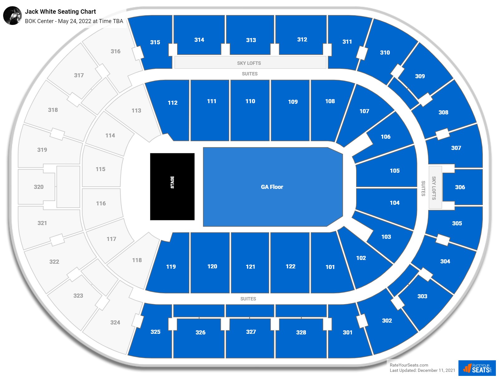 Jack White seating chart BOK Center