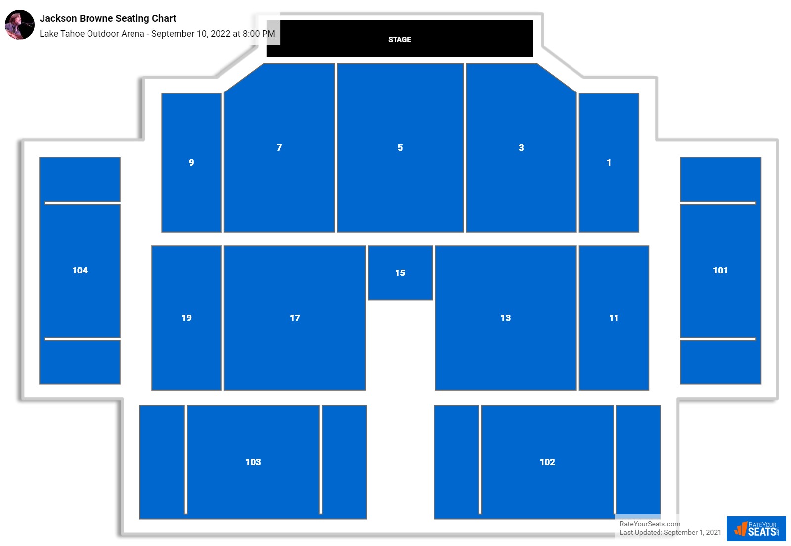 Jackson Browne seating chart Lake Tahoe Outdoor Arena