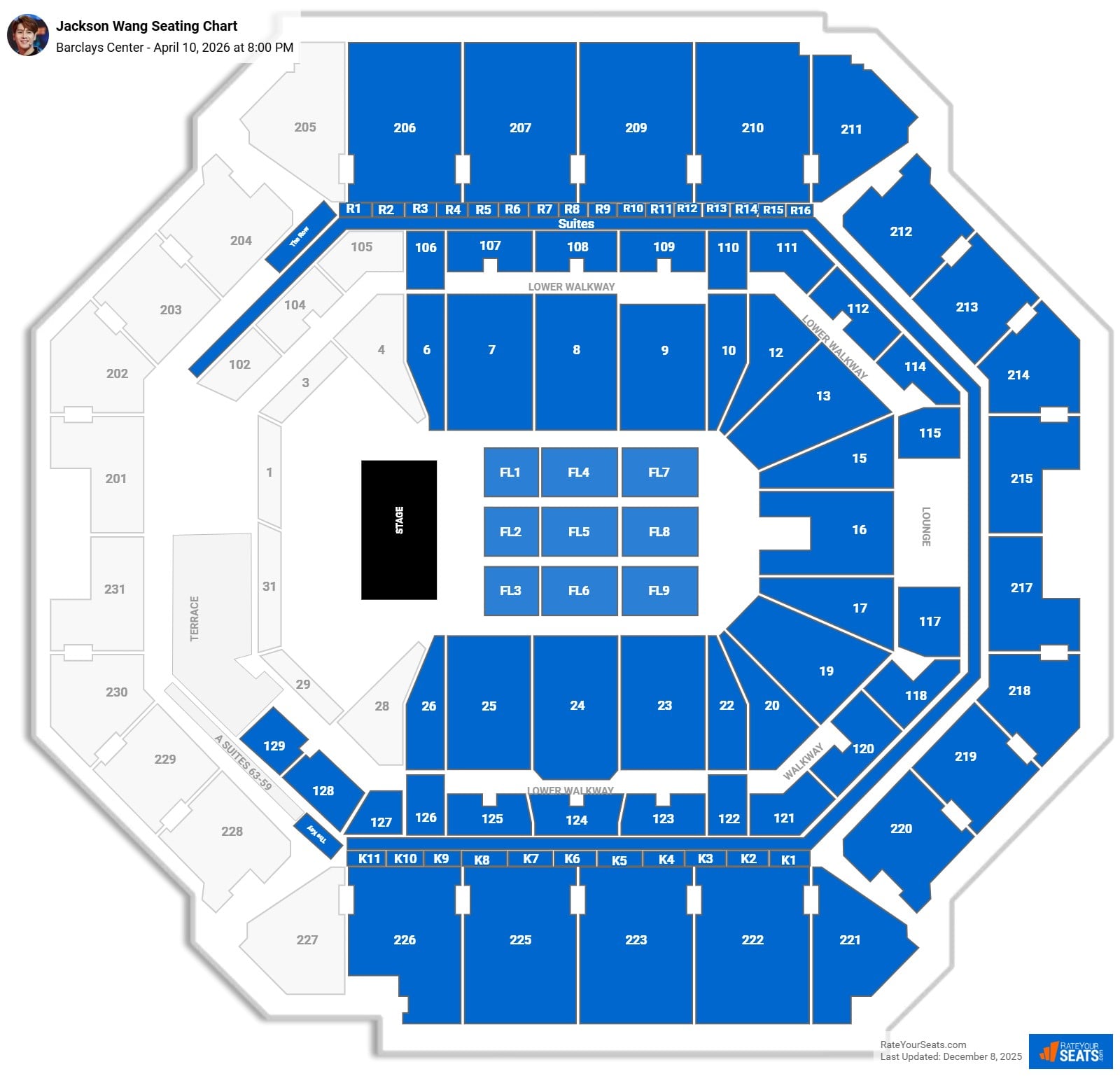 Jackson Wang seating chart Barclays Center