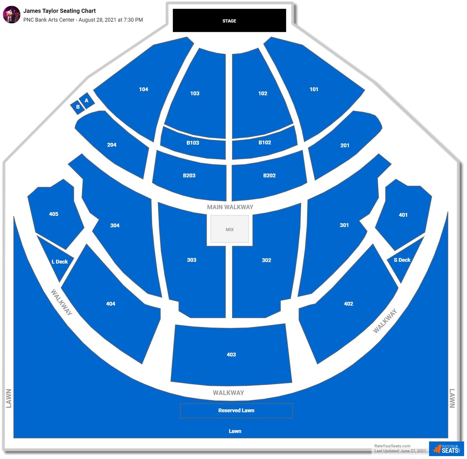 James Taylor seating chart PNC Bank Arts Center