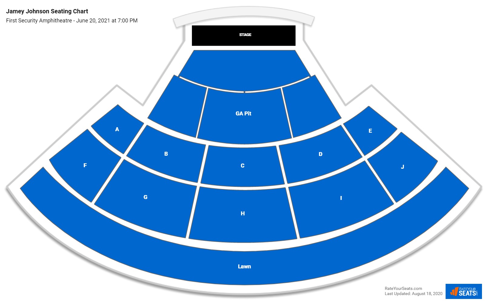 Jamey Johnson with Whiskey Myers seating chart First Security Amphitheatre