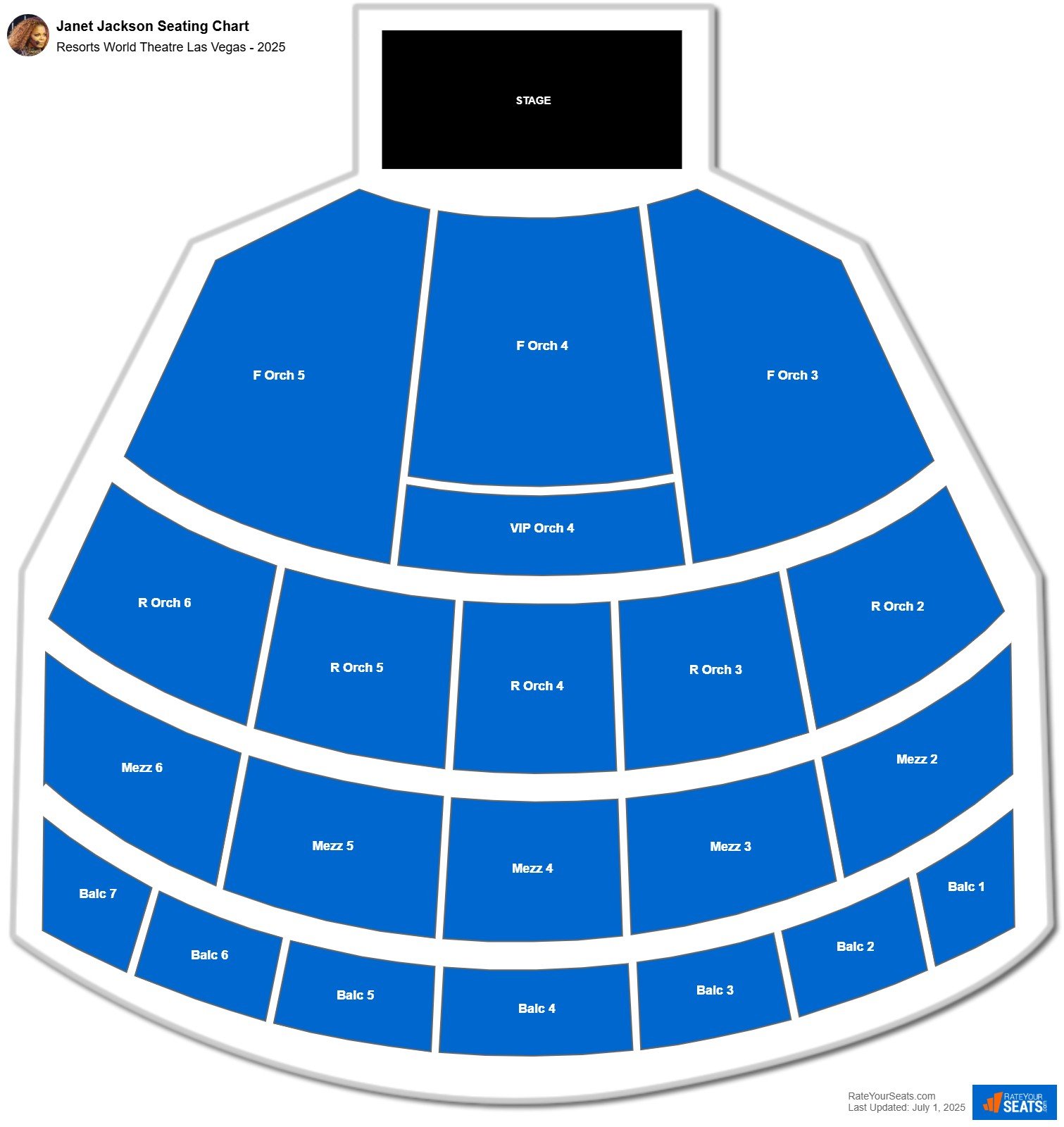 Janet Jackson seating chart Resorts World Theatre Las Vegas