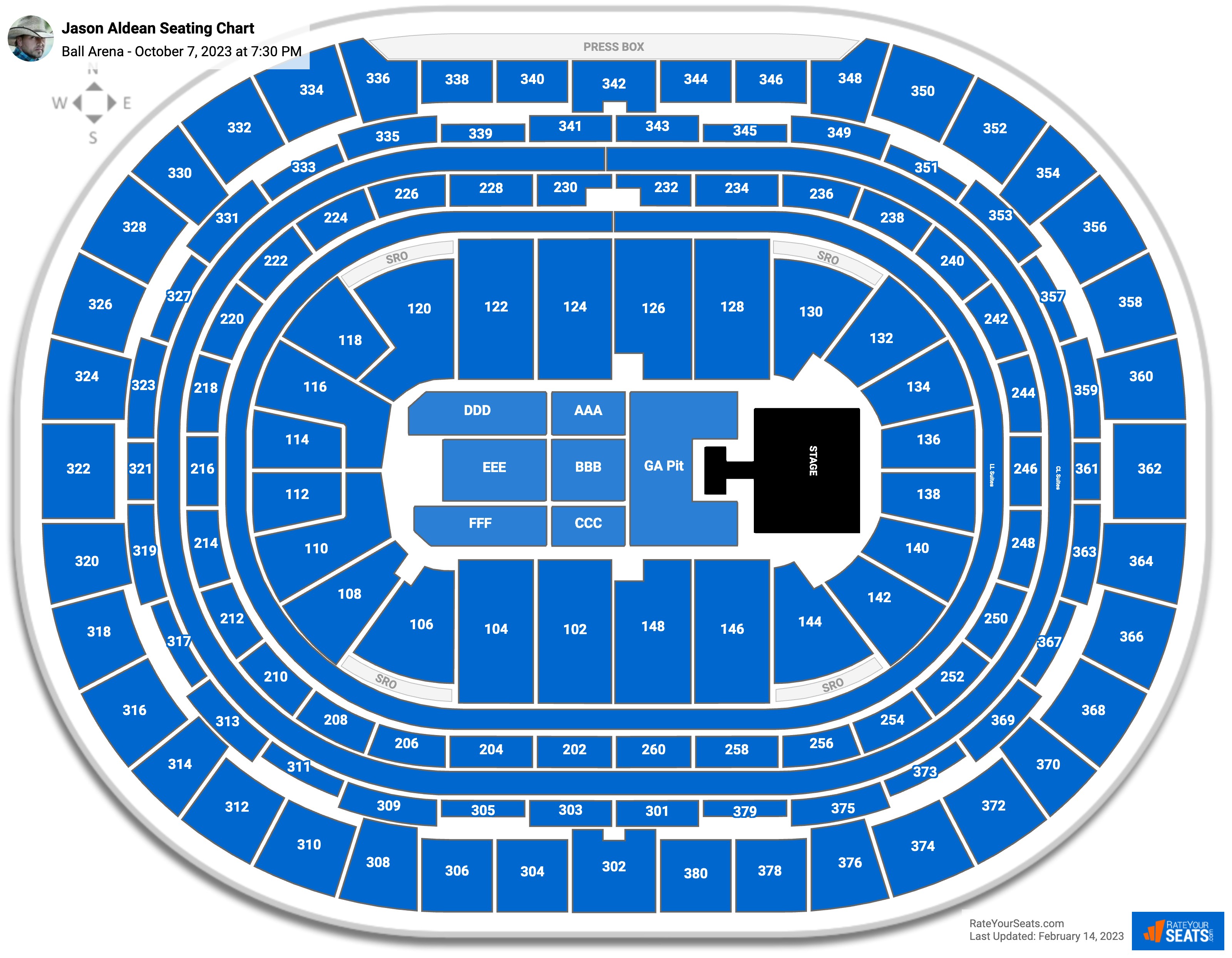 Jason Aldean seating chart Ball Arena
