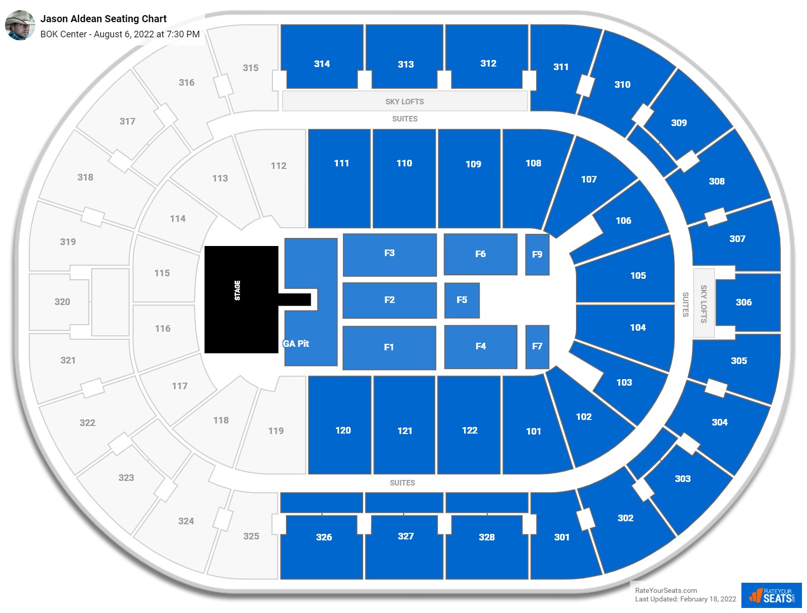 Jason Aldean seating chart BOK Center