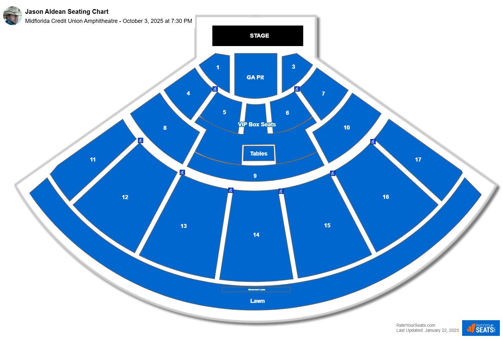 Jason Aldean seating chart Midflorida Credit Union Amphitheatre