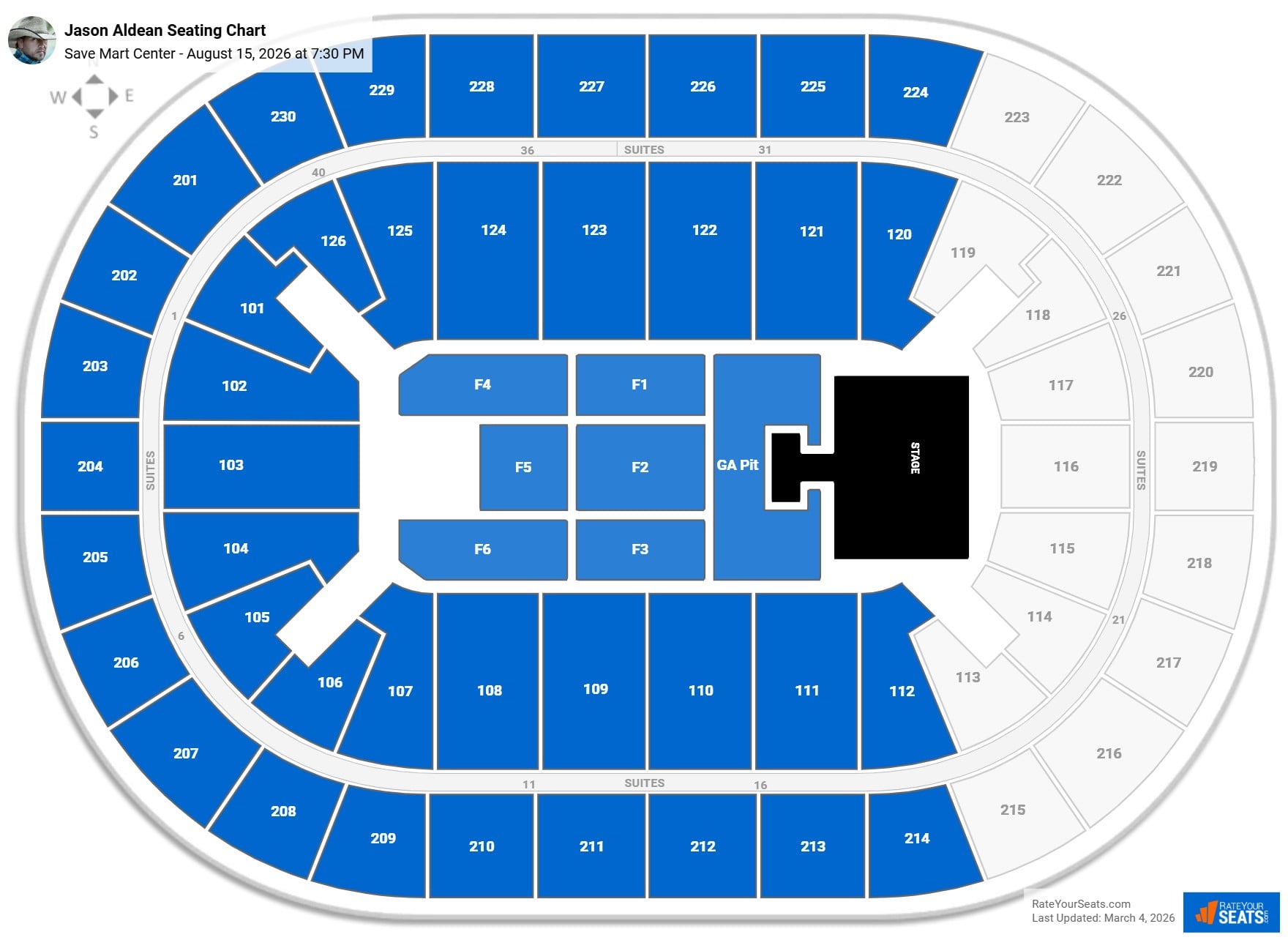 Jason Aldean seating chart Save Mart Center