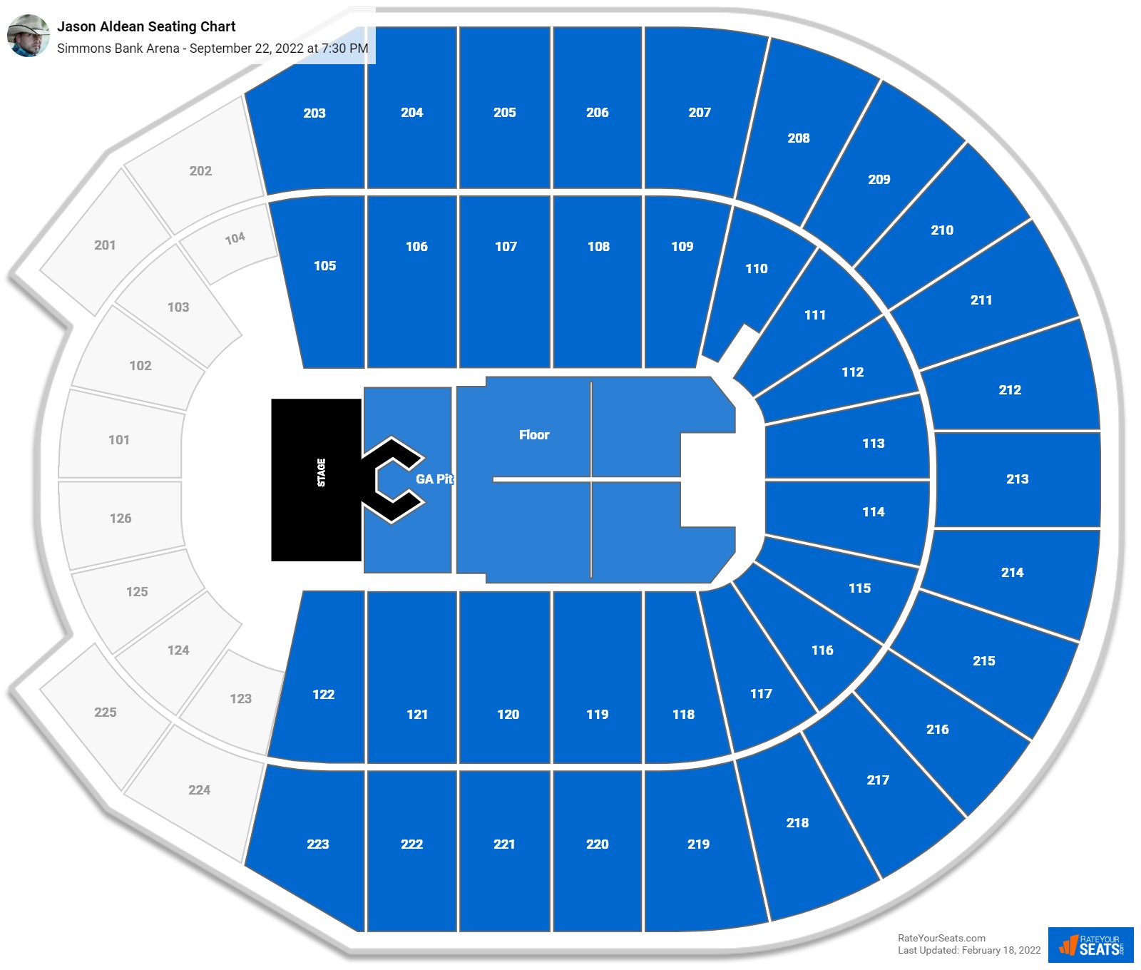 Jason Aldean seating chart Simmons Bank Arena