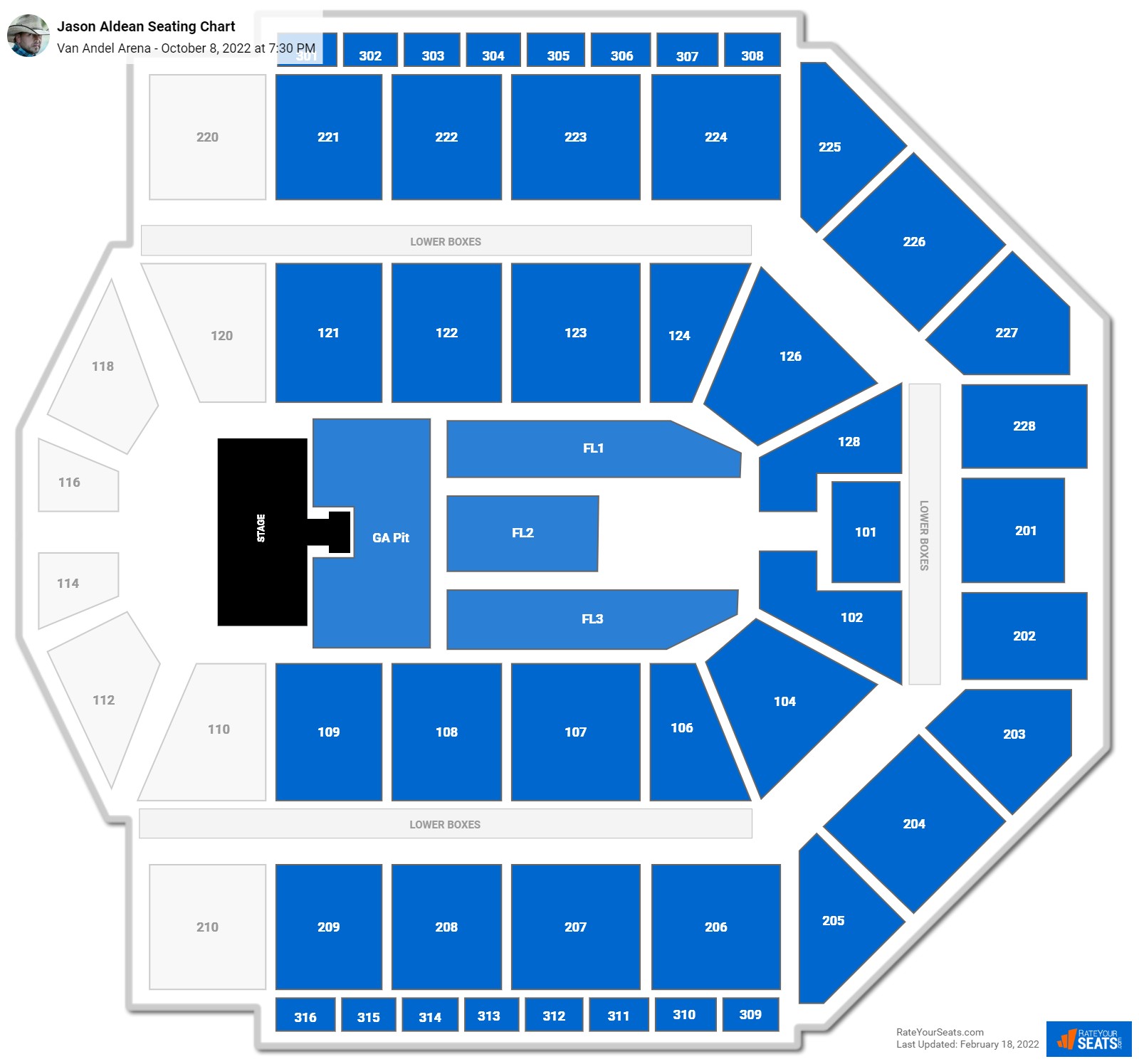 Jason Aldean seating chart Van Andel Arena