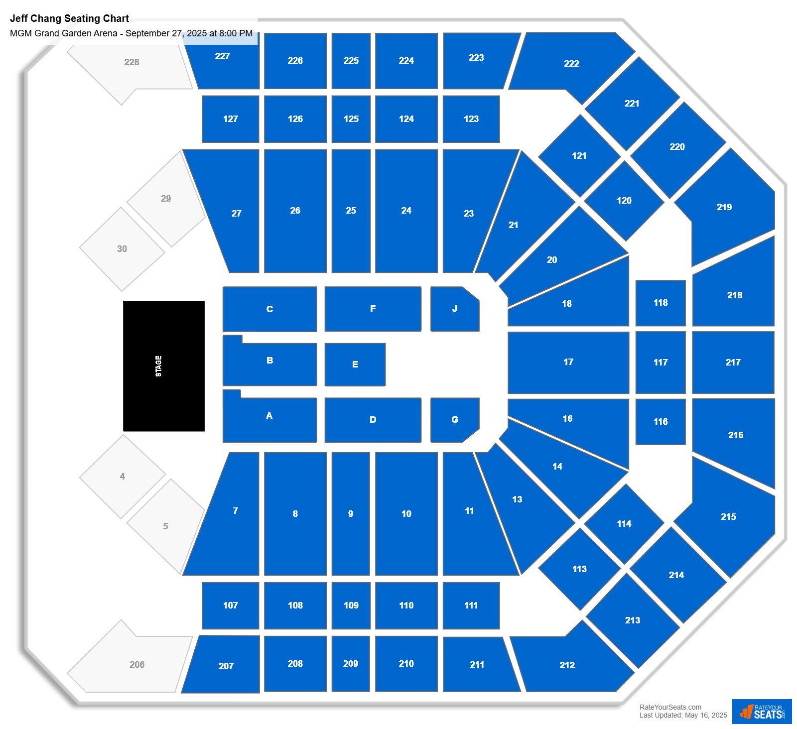 Jeff Chang seating chart MGM Grand Garden Arena