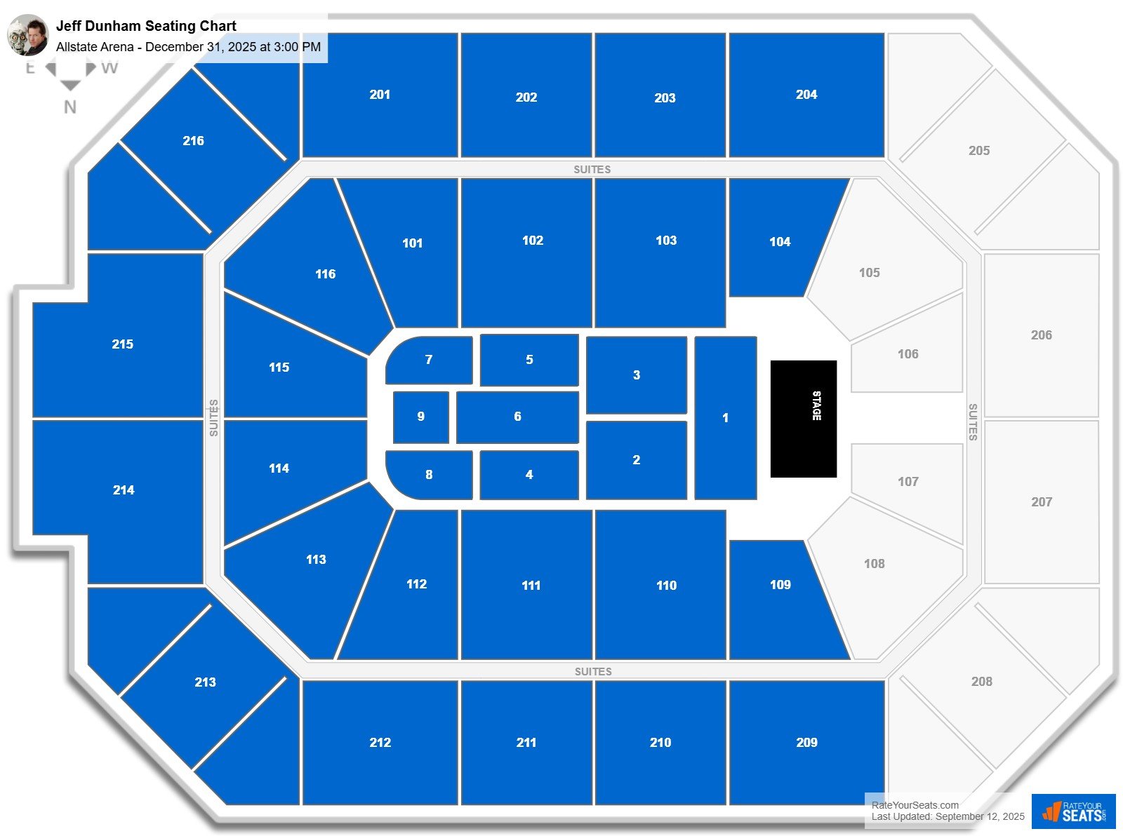 Jeff Dunham seating chart Allstate Arena