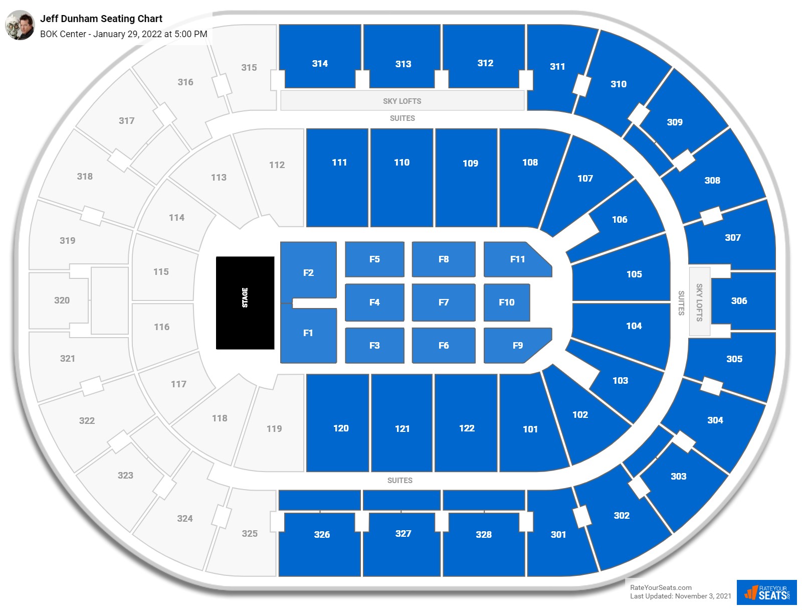 Jeff Dunham seating chart BOK Center