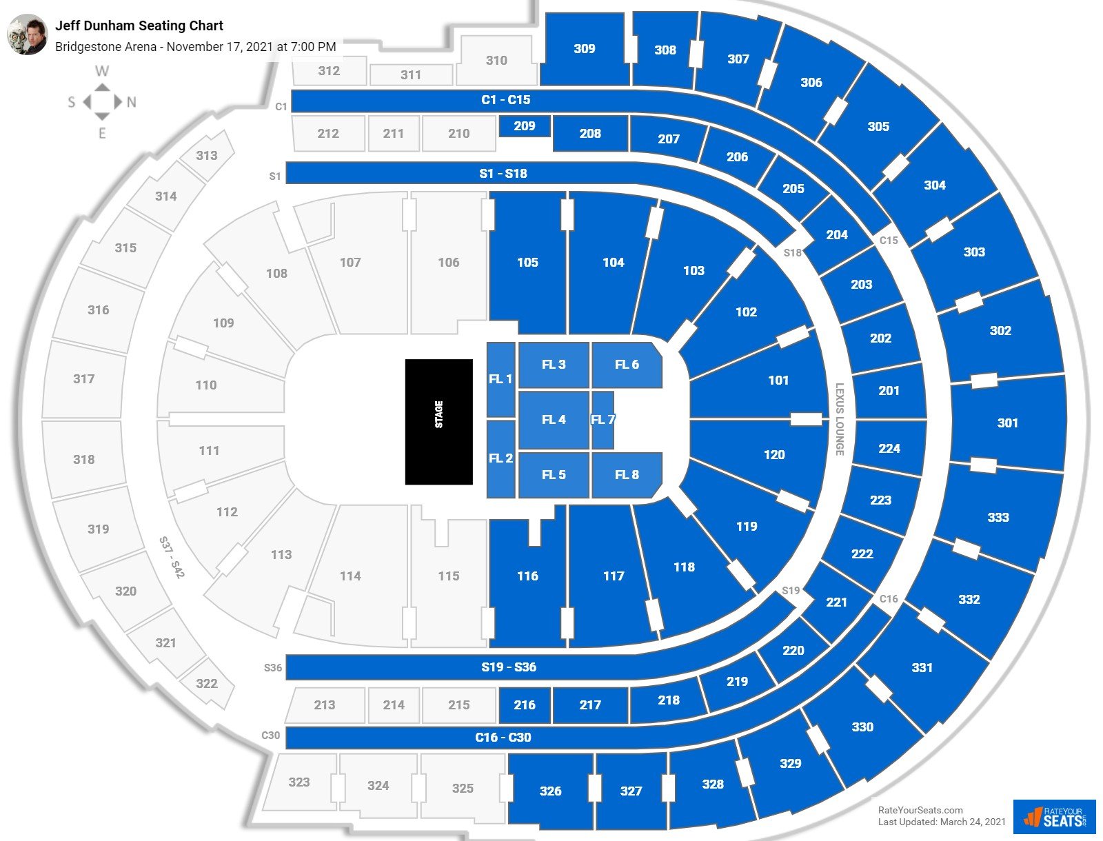 Jeff Dunham seating chart Bridgestone Arena