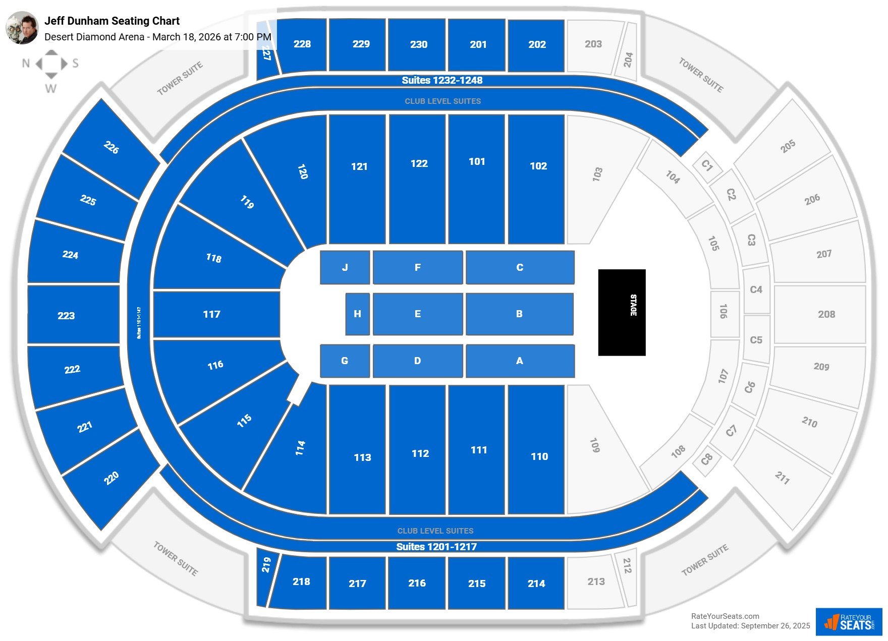 Jeff Dunham seating chart Desert Diamond Arena