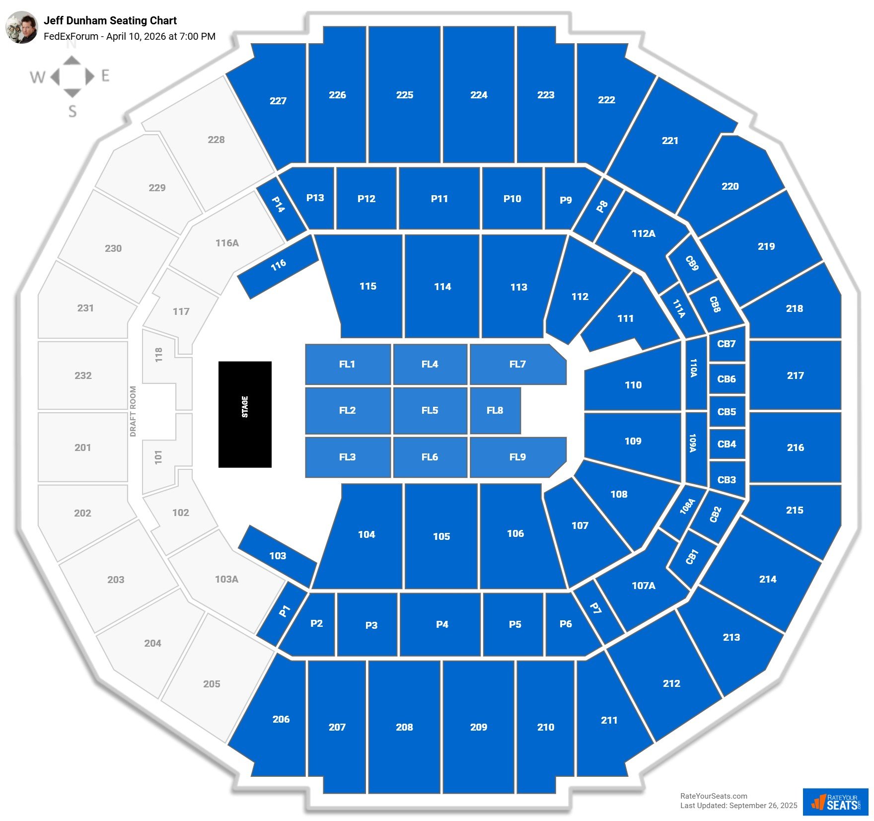 Jeff Dunham seating chart FedExForum