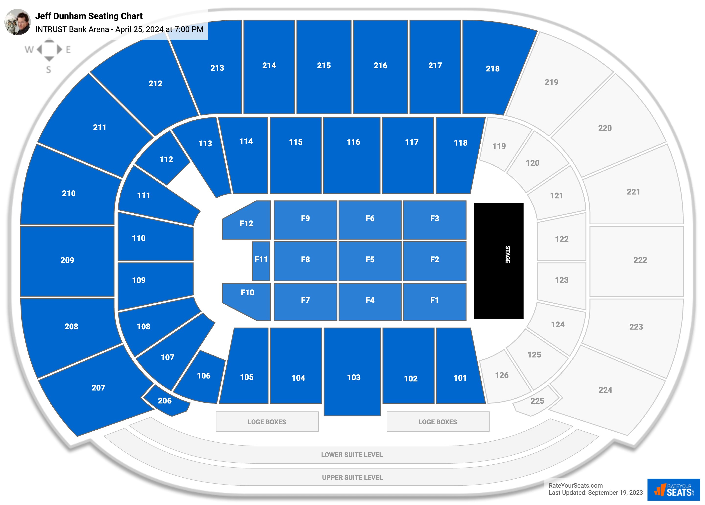 Jeff Dunham seating chart INTRUST Bank Arena