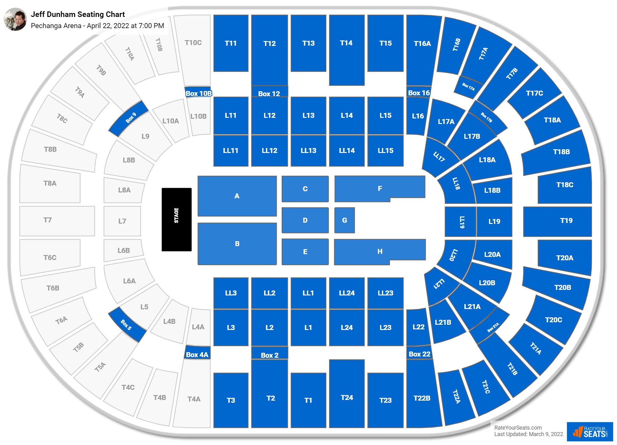 Jeff Dunham seating chart Pechanga Arena