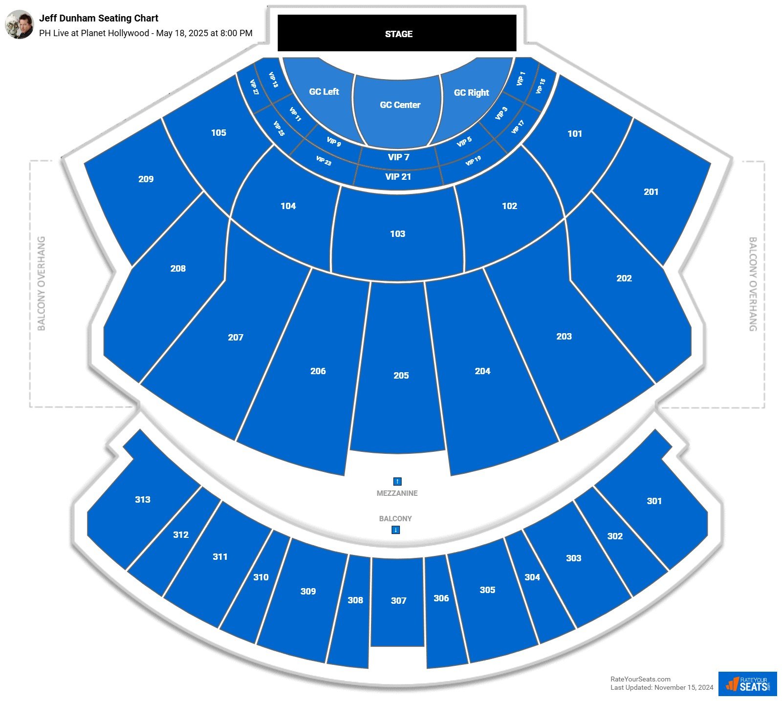 Jeff Dunham seating chart PH Live at Planet Hollywood