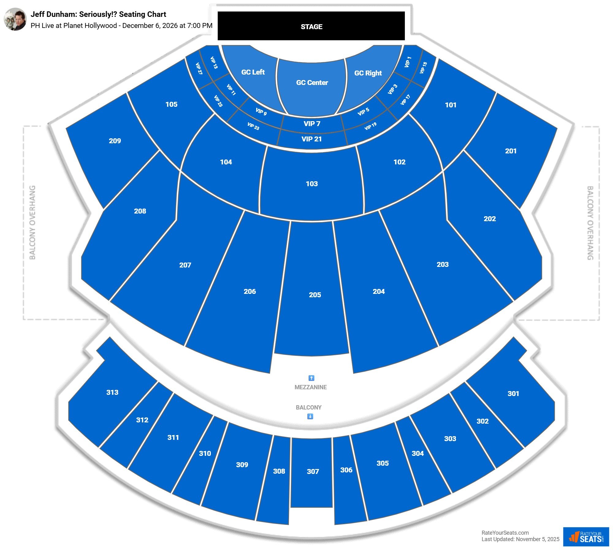 Jeff Dunham: Seriously!? seating chart PH Live at Planet Hollywood
