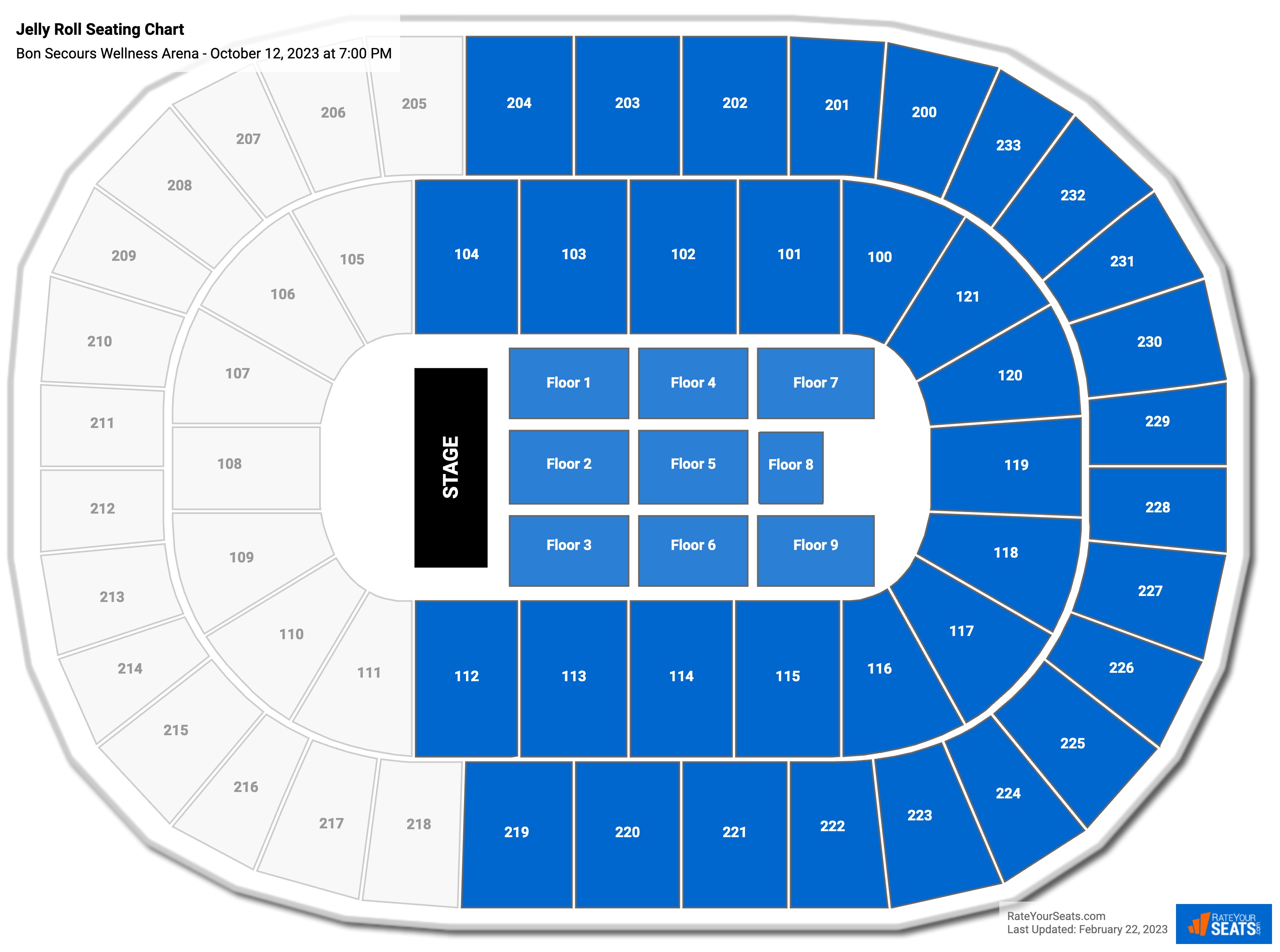 Jelly Roll seating chart Bon Secours Wellness Arena