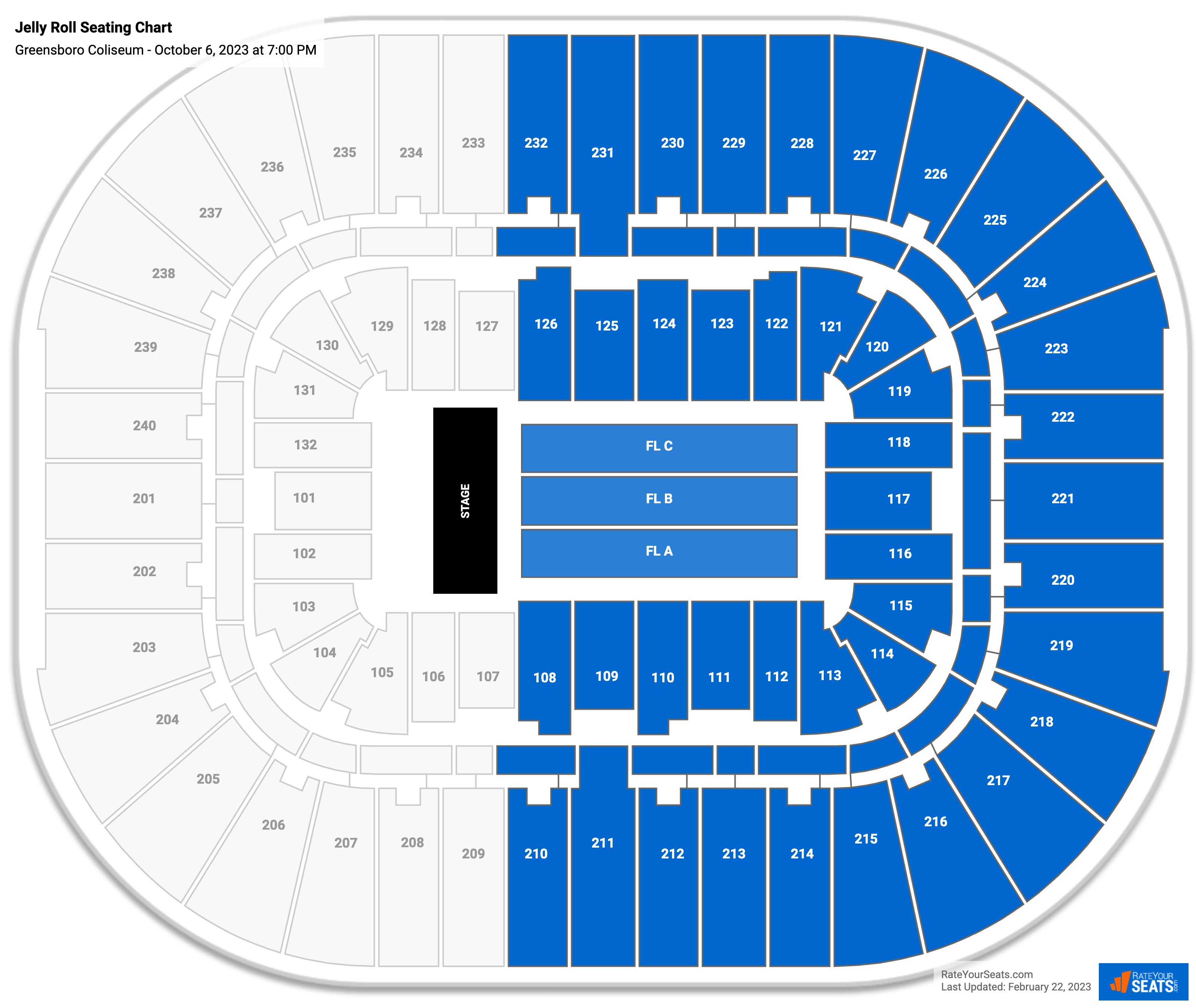 Jelly Roll seating chart Greensboro Coliseum