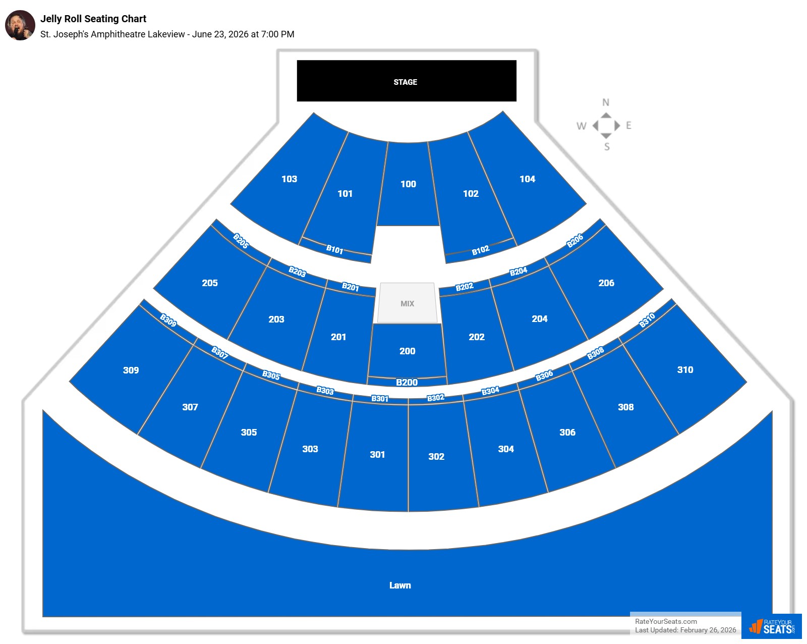 Jelly Roll seating chart St. Joseph