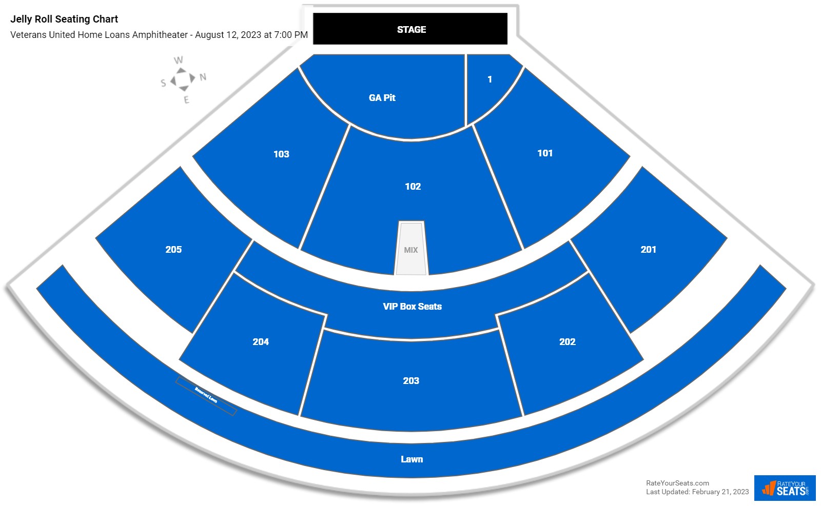 Jelly Roll seating chart Veterans United Home Loans Amphitheater