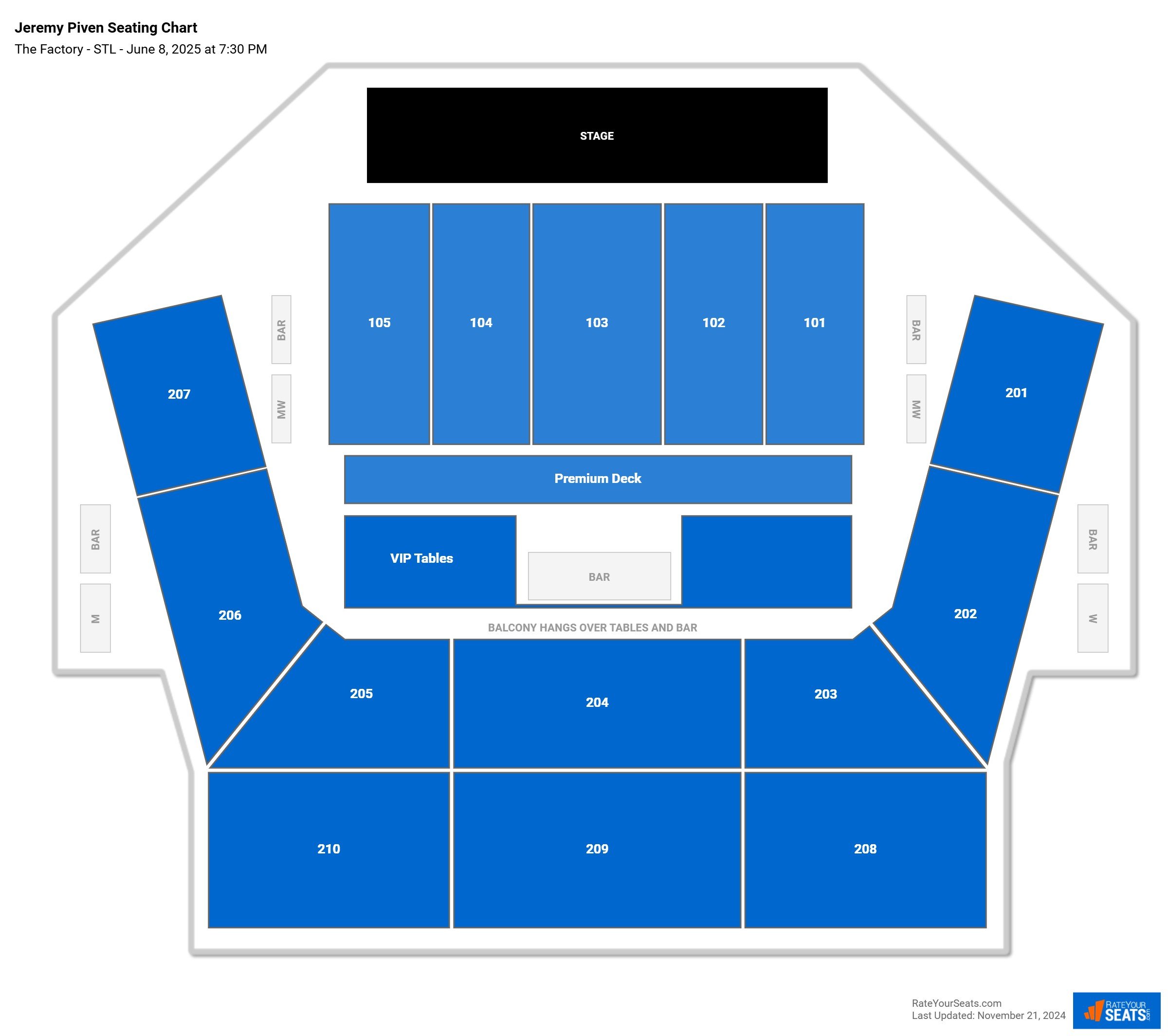 Jeremy Piven seating chart The Factory - STL